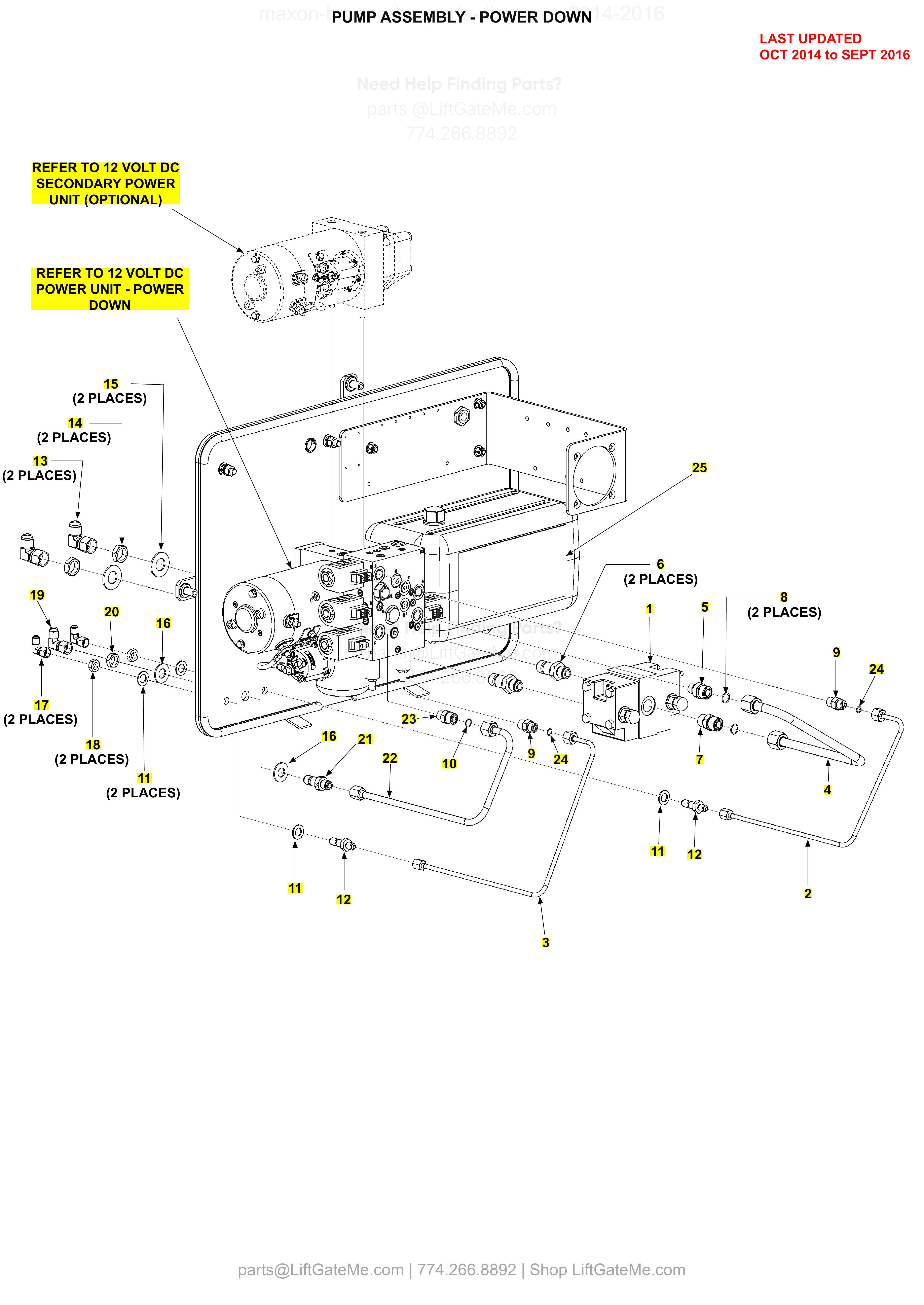 PUMP ASSEMBLY - POWER DOWN diagram