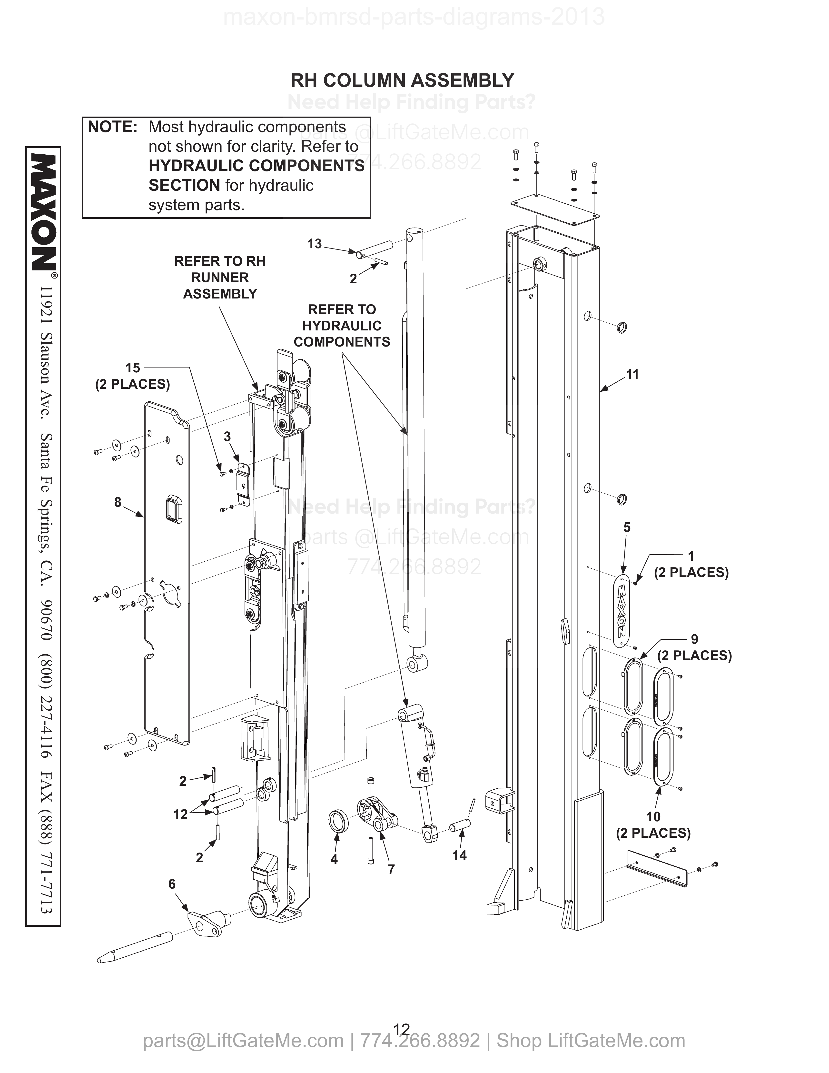 RH COLUMN ASSEMBLY diagram