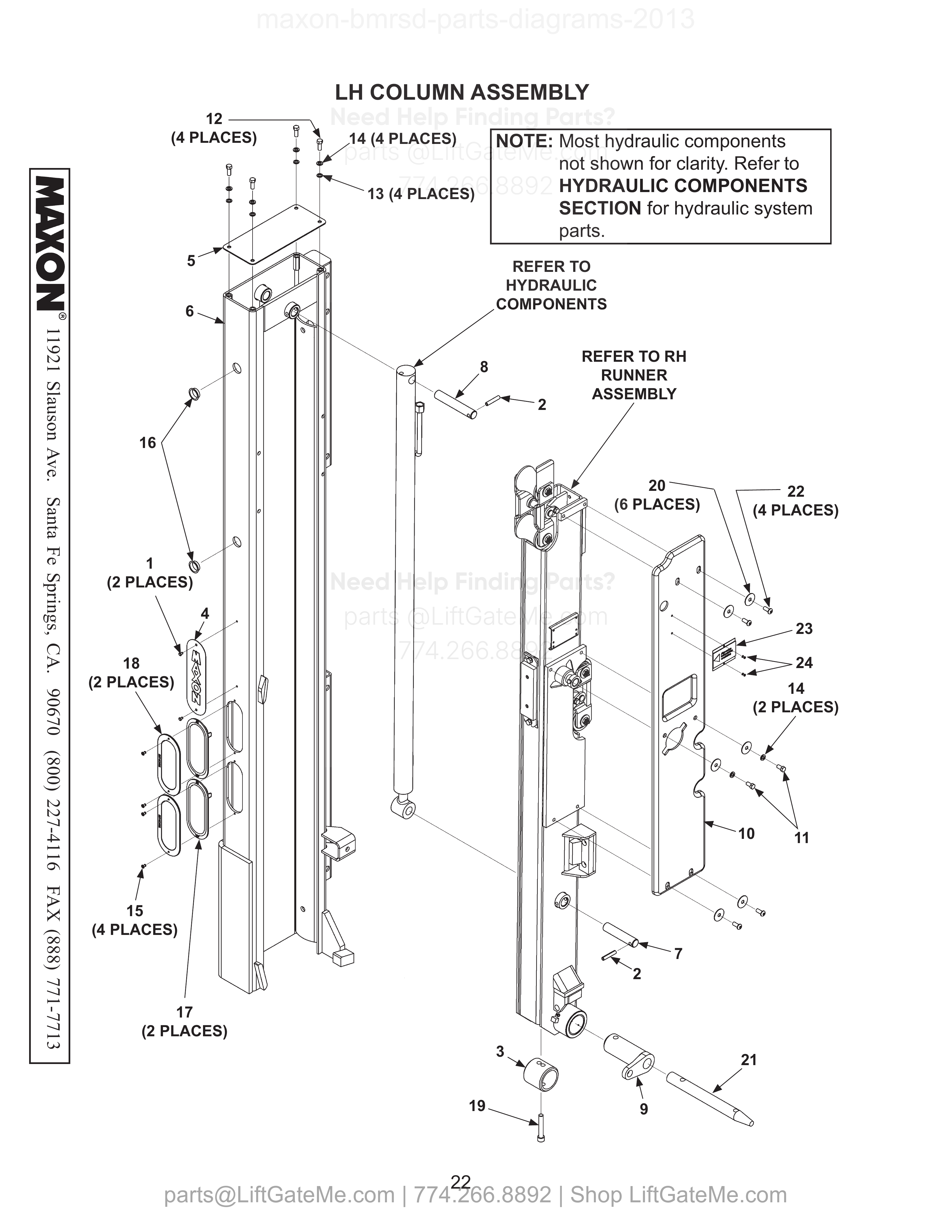 LH COLUMN ASSEMBLY diagram
