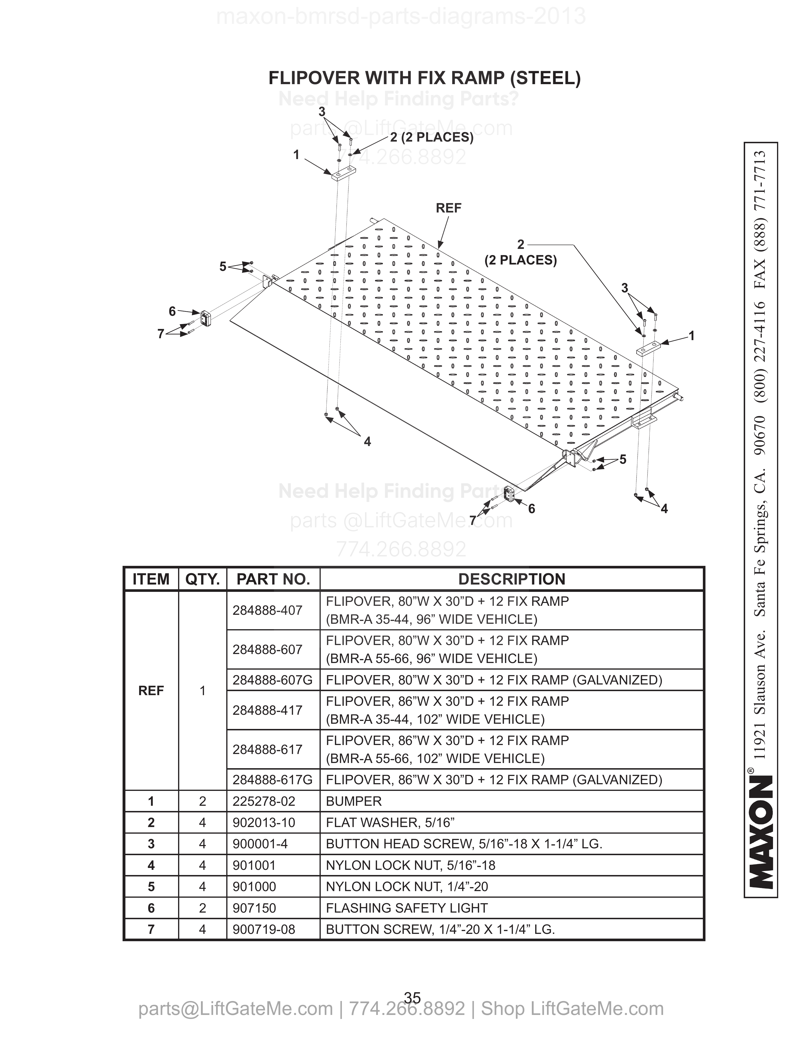 FLIPOVER WITH FIX RAMP (STEEL) diagram