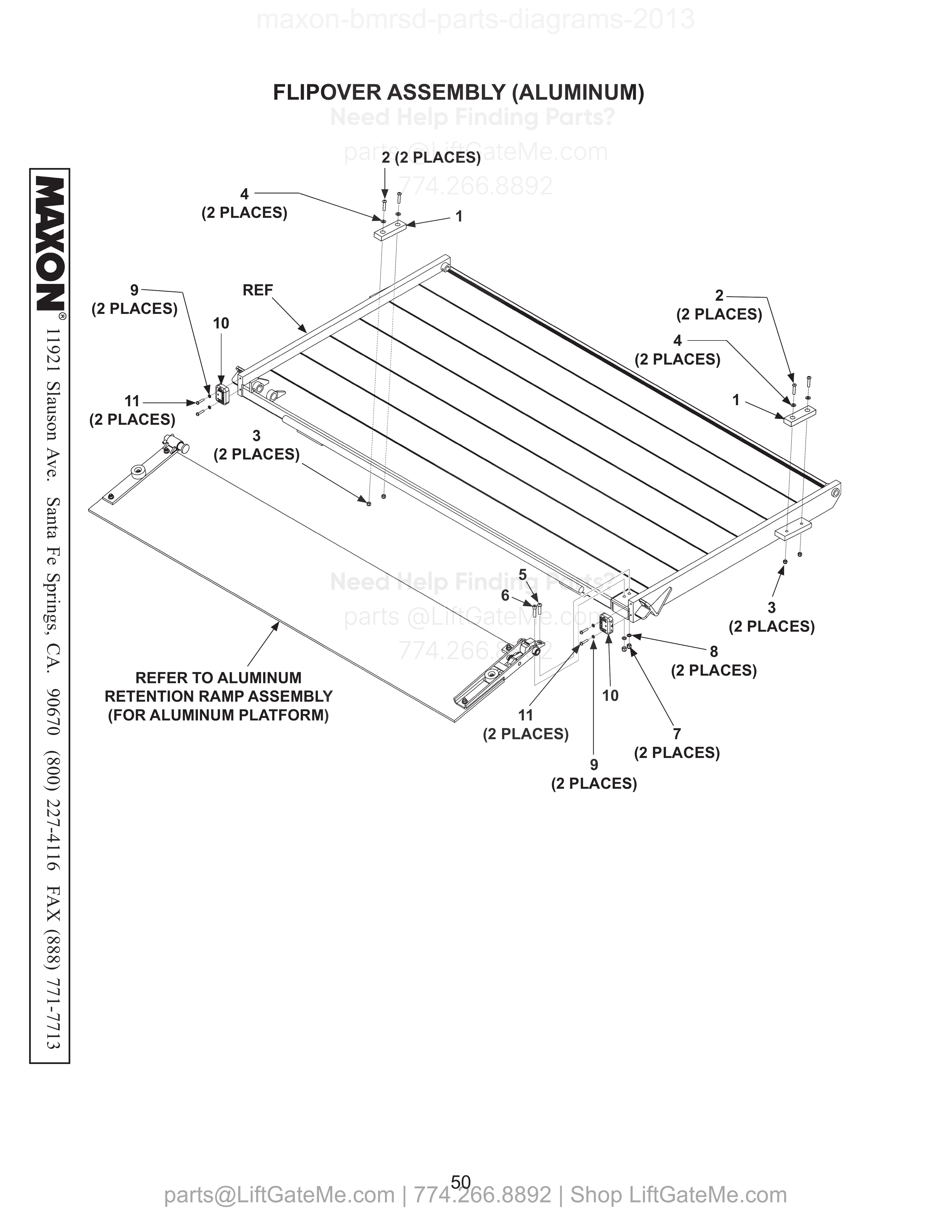 FLIPOVER ASSEMBLY (ALUMINUM) diagram