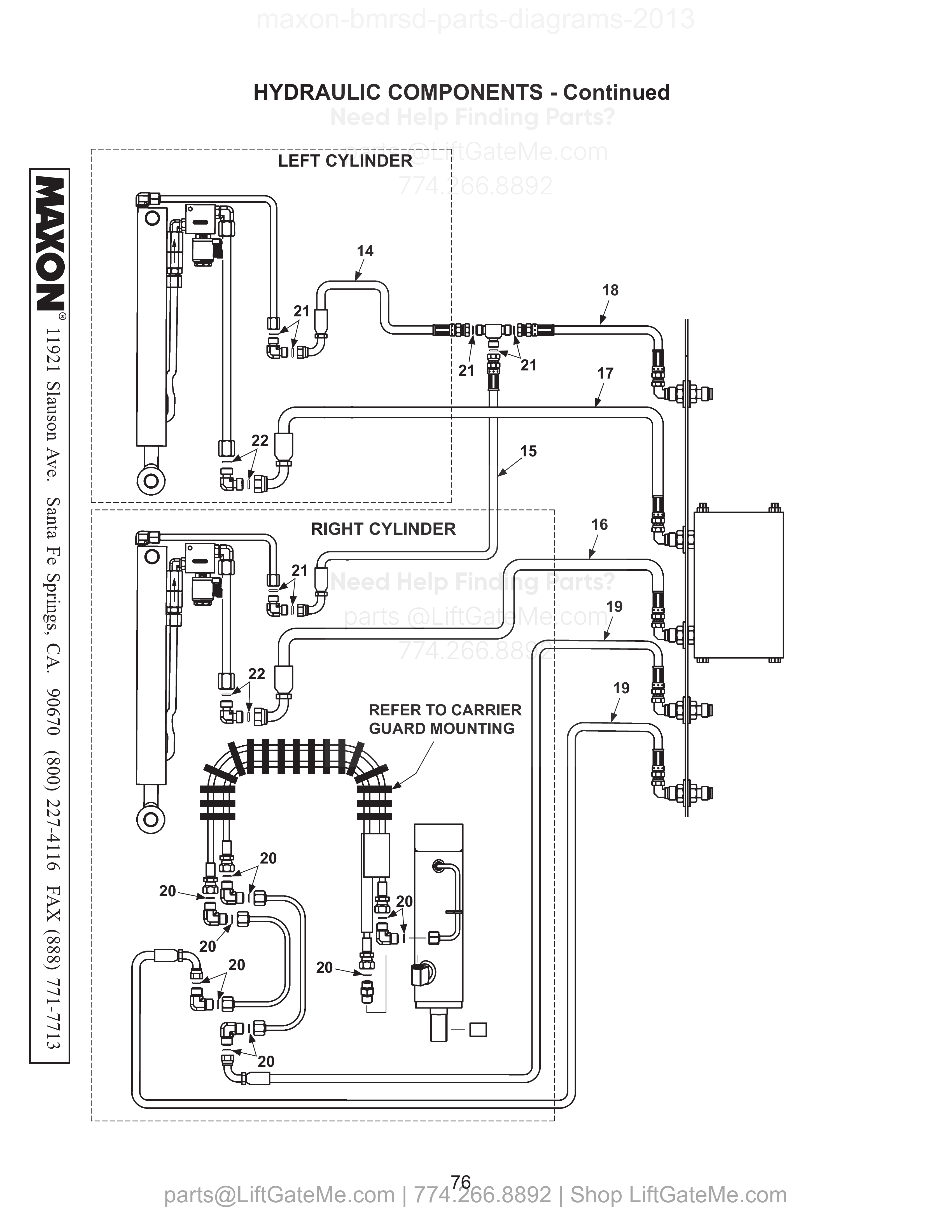 HYDRAULIC COMPONENTS - Continued diagram