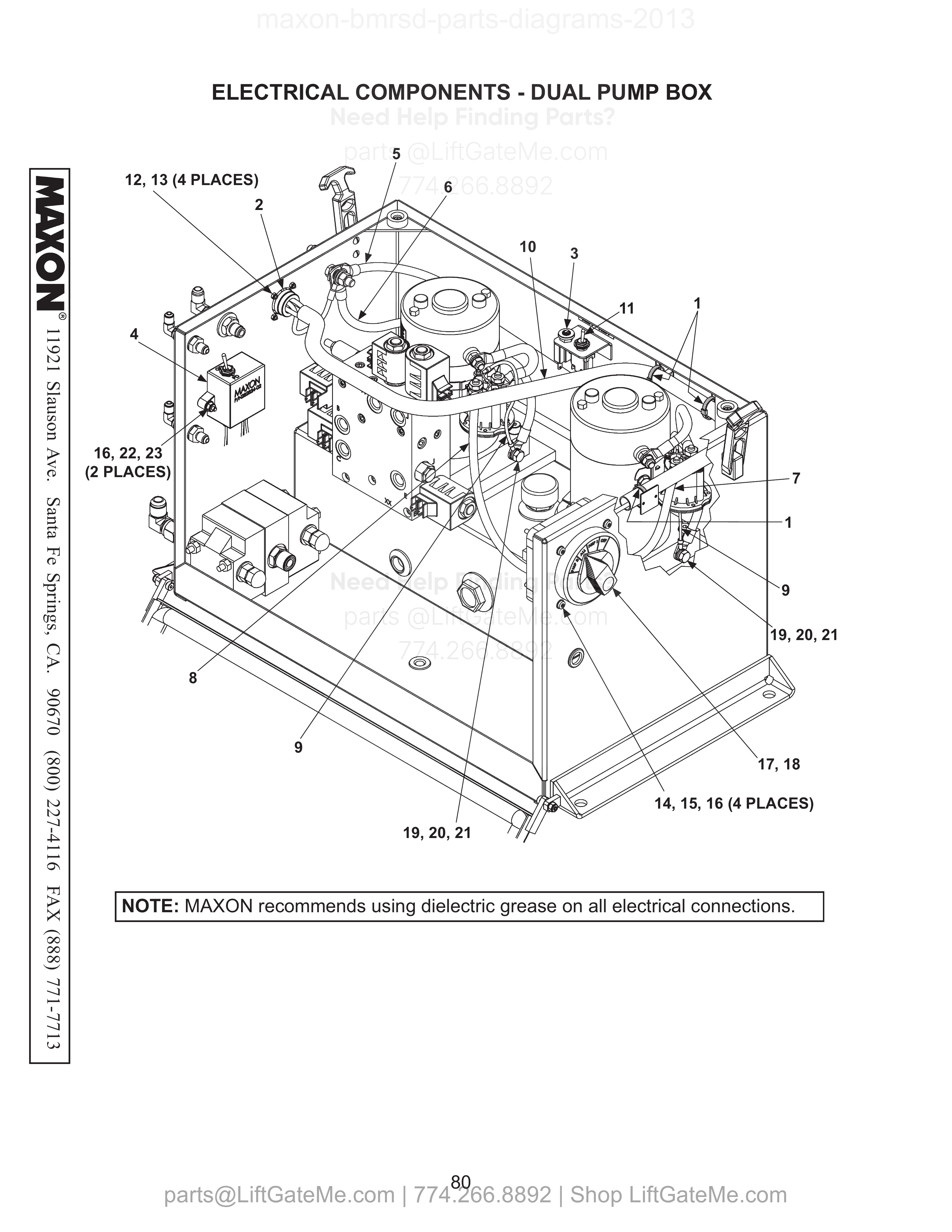 Electrical Components - Dual Pump Box diagram