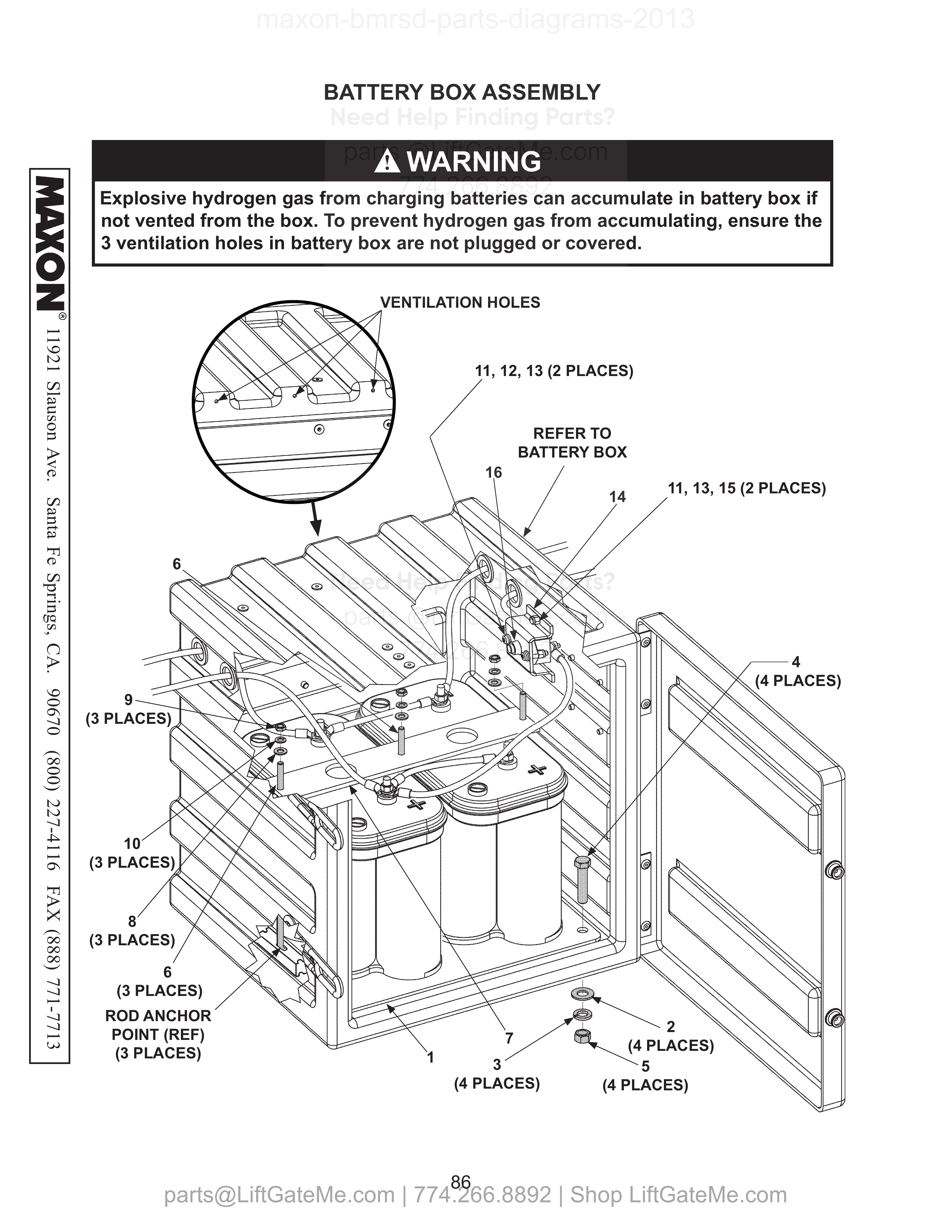 BATTERY BOX ASSEMBLY diagram