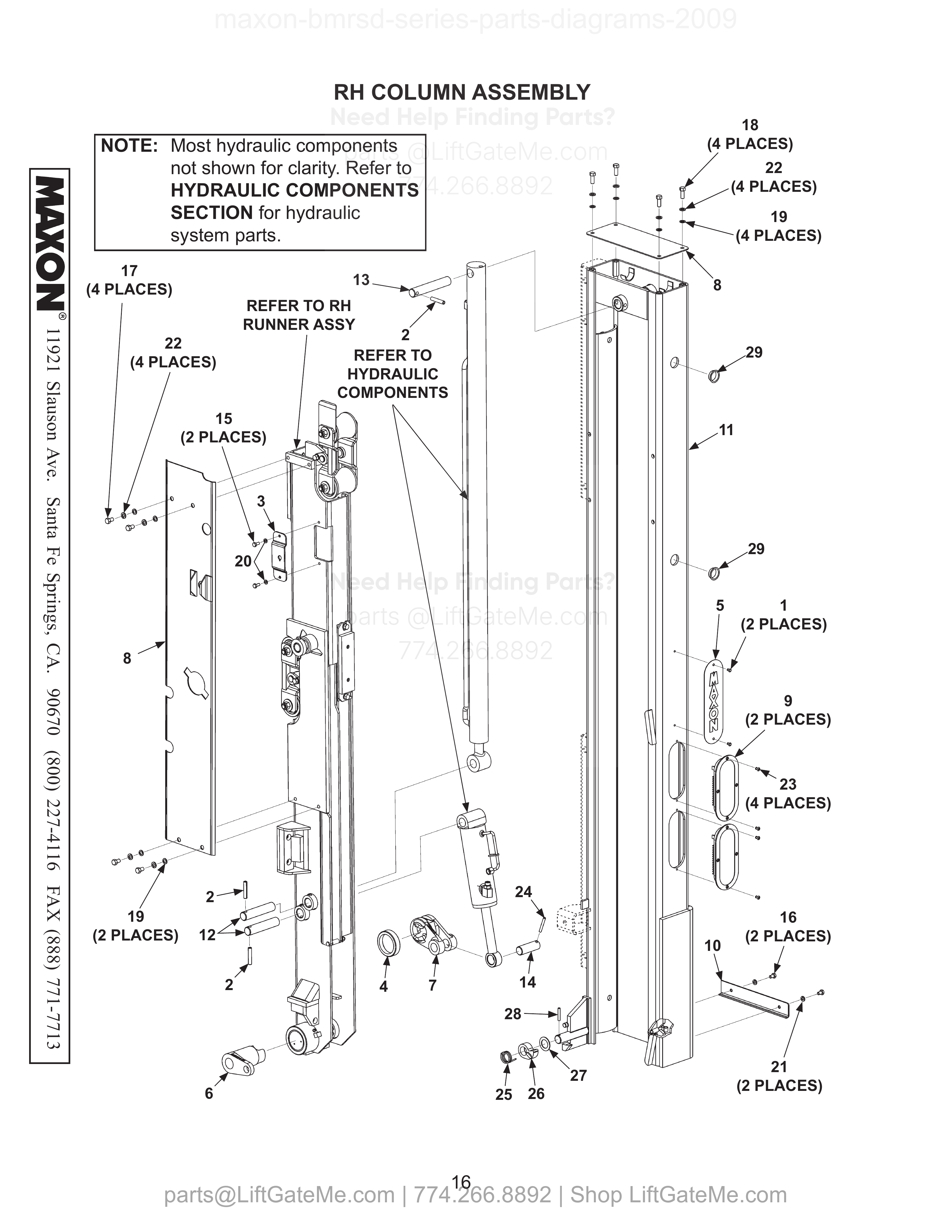 RH COLUMN ASSEMBLY diagram