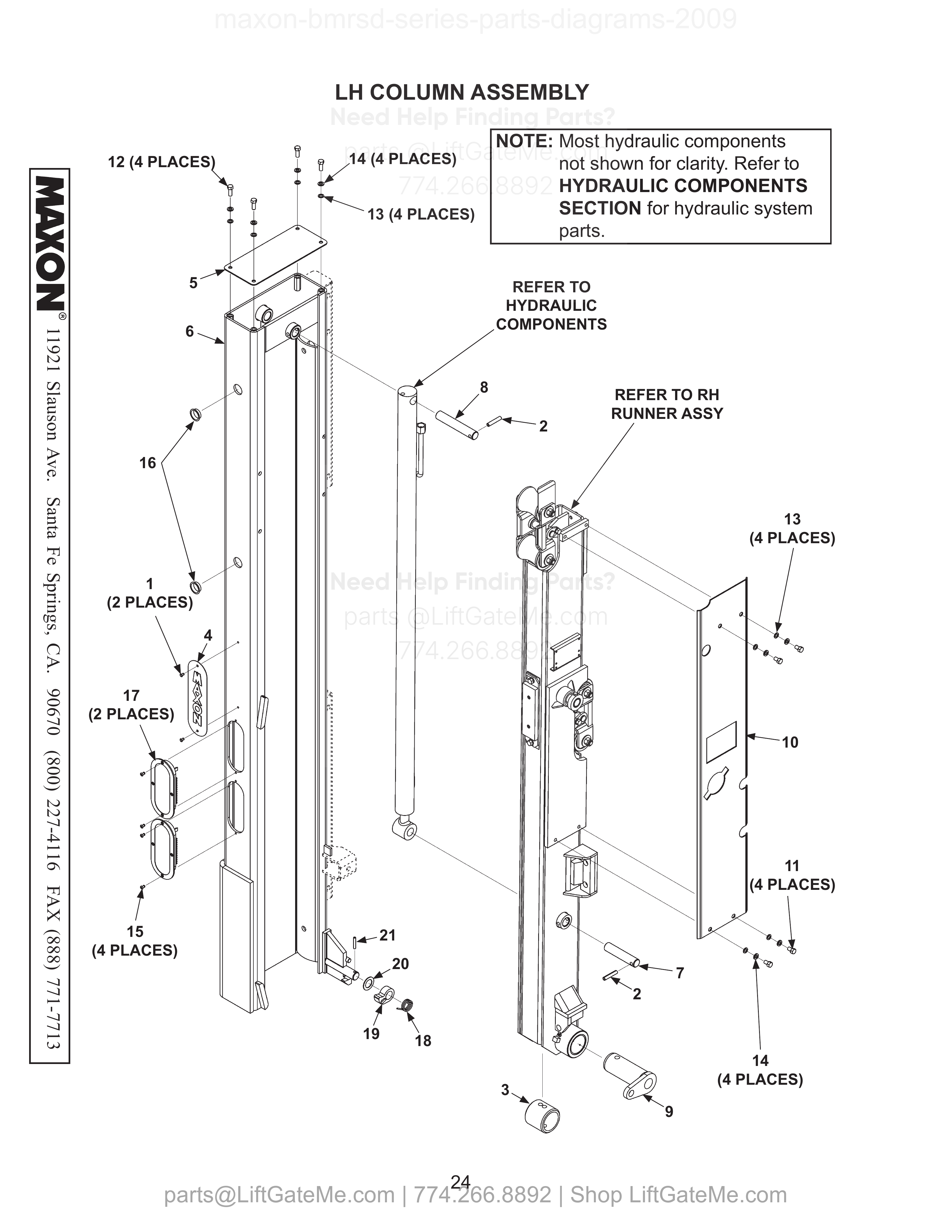 LH COLUMN ASSEMBLY diagram