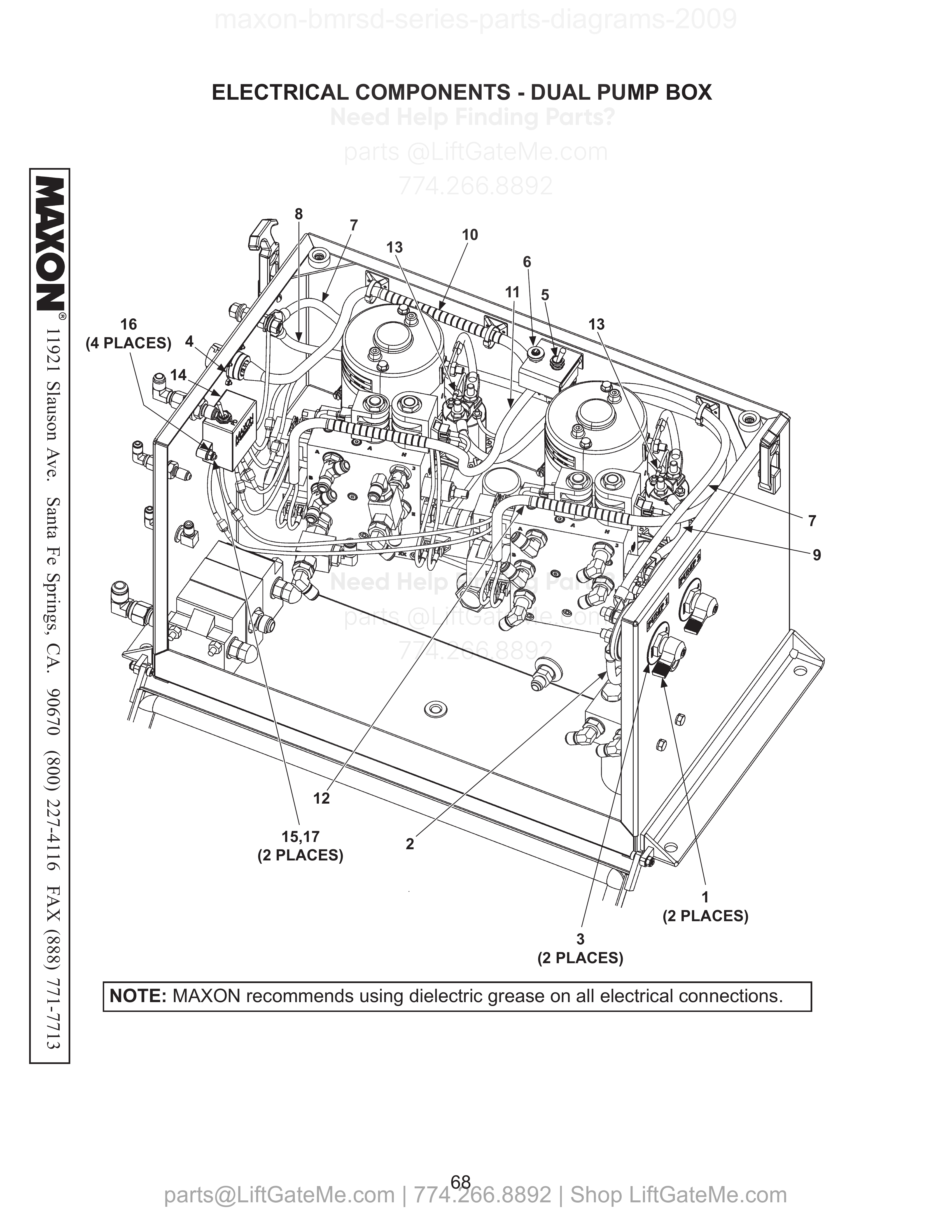 Electrical Components - Dual Pump Box diagram