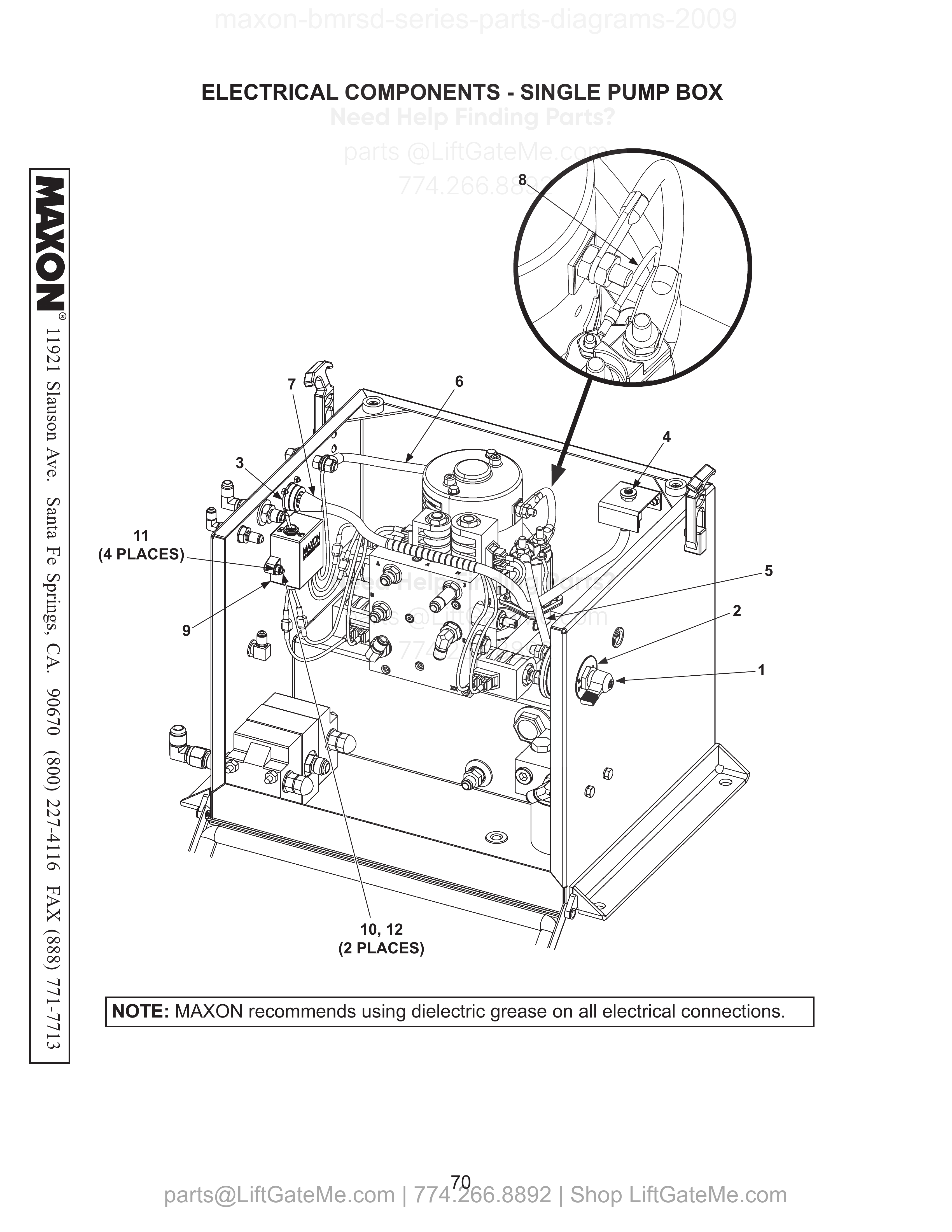Electrical Components - Single Pump Box diagram