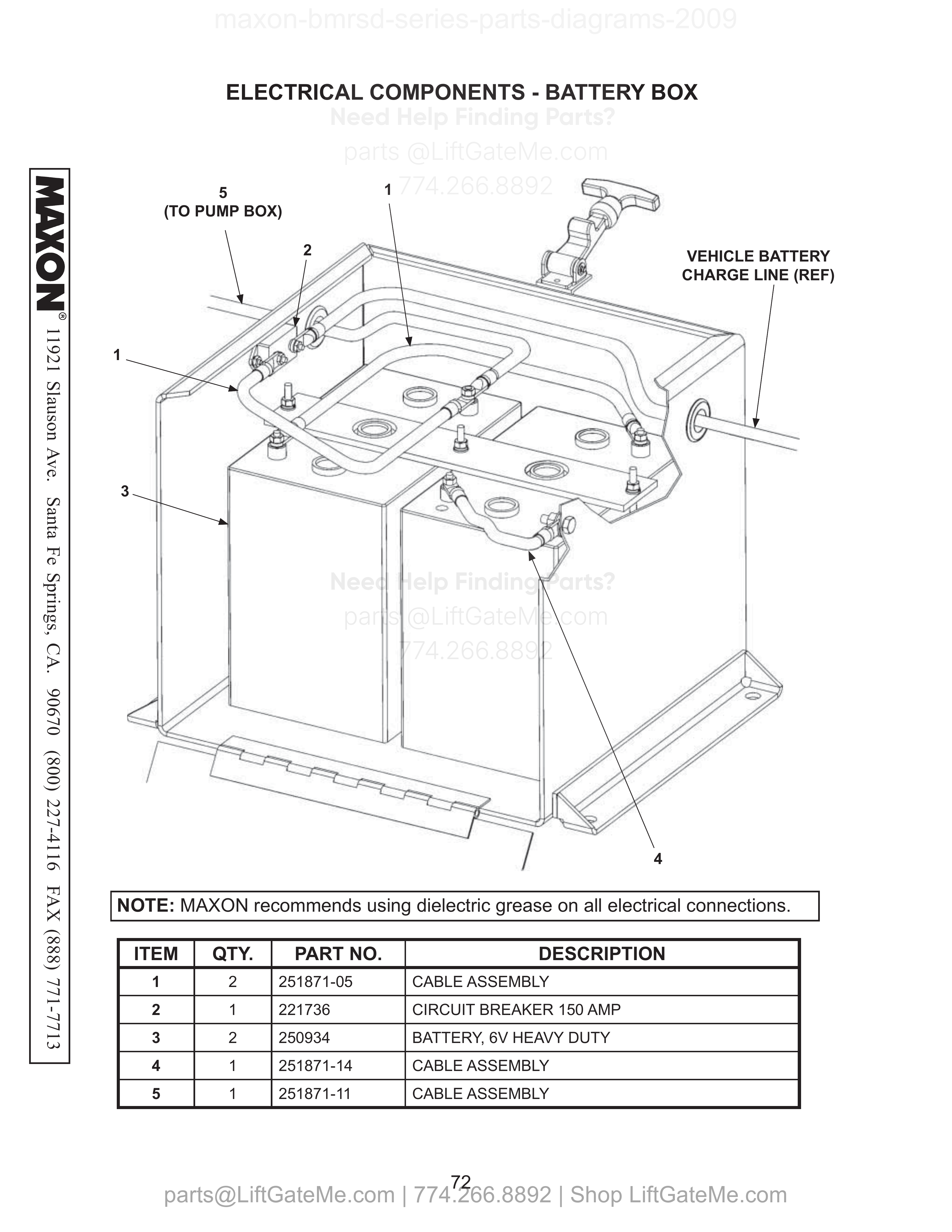 Electrical Components - Battery Box diagram