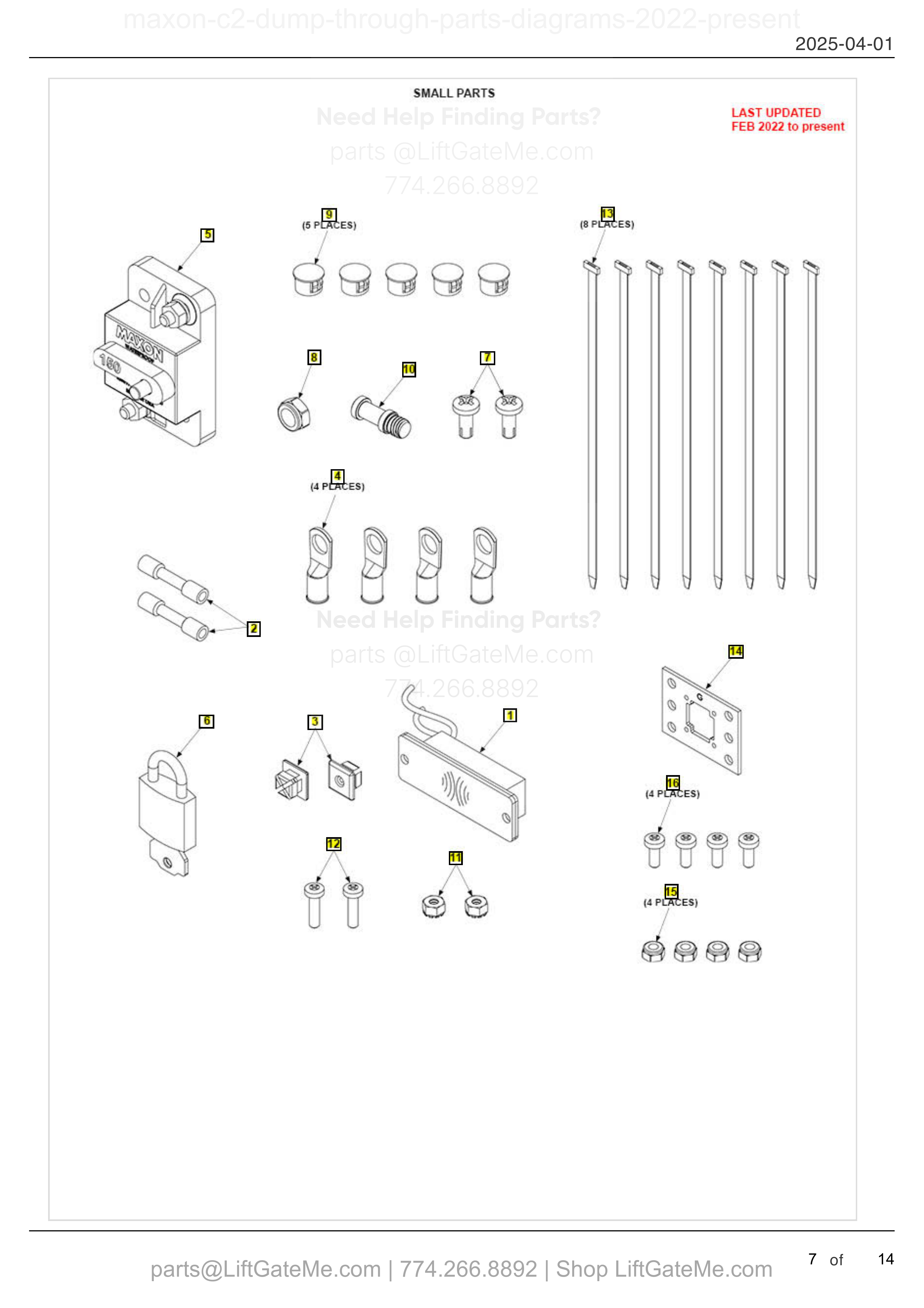 SMALL PARTS diagram
