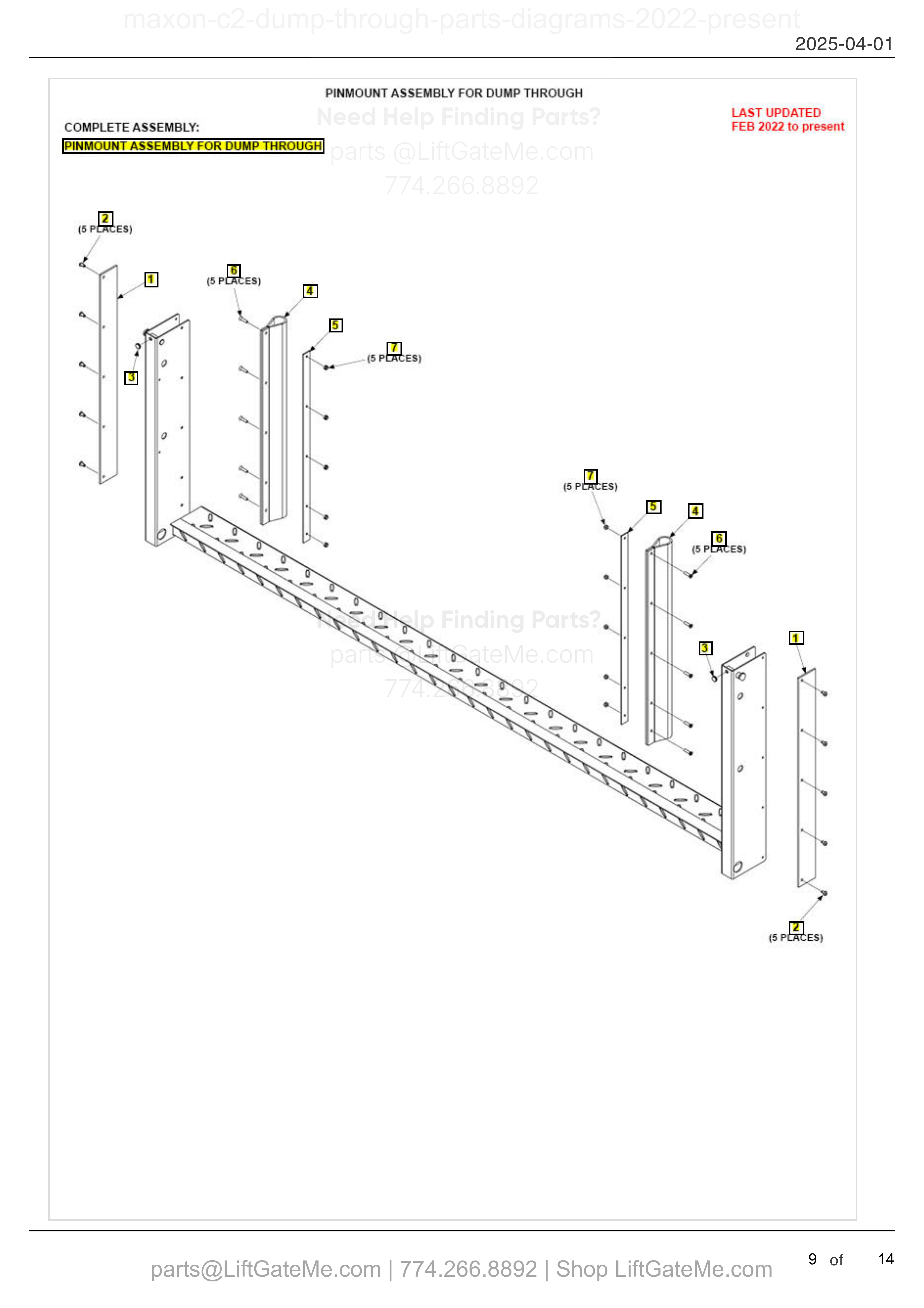 PINMOUNT ASSEMBLY FOR DUMP THROUGH diagram