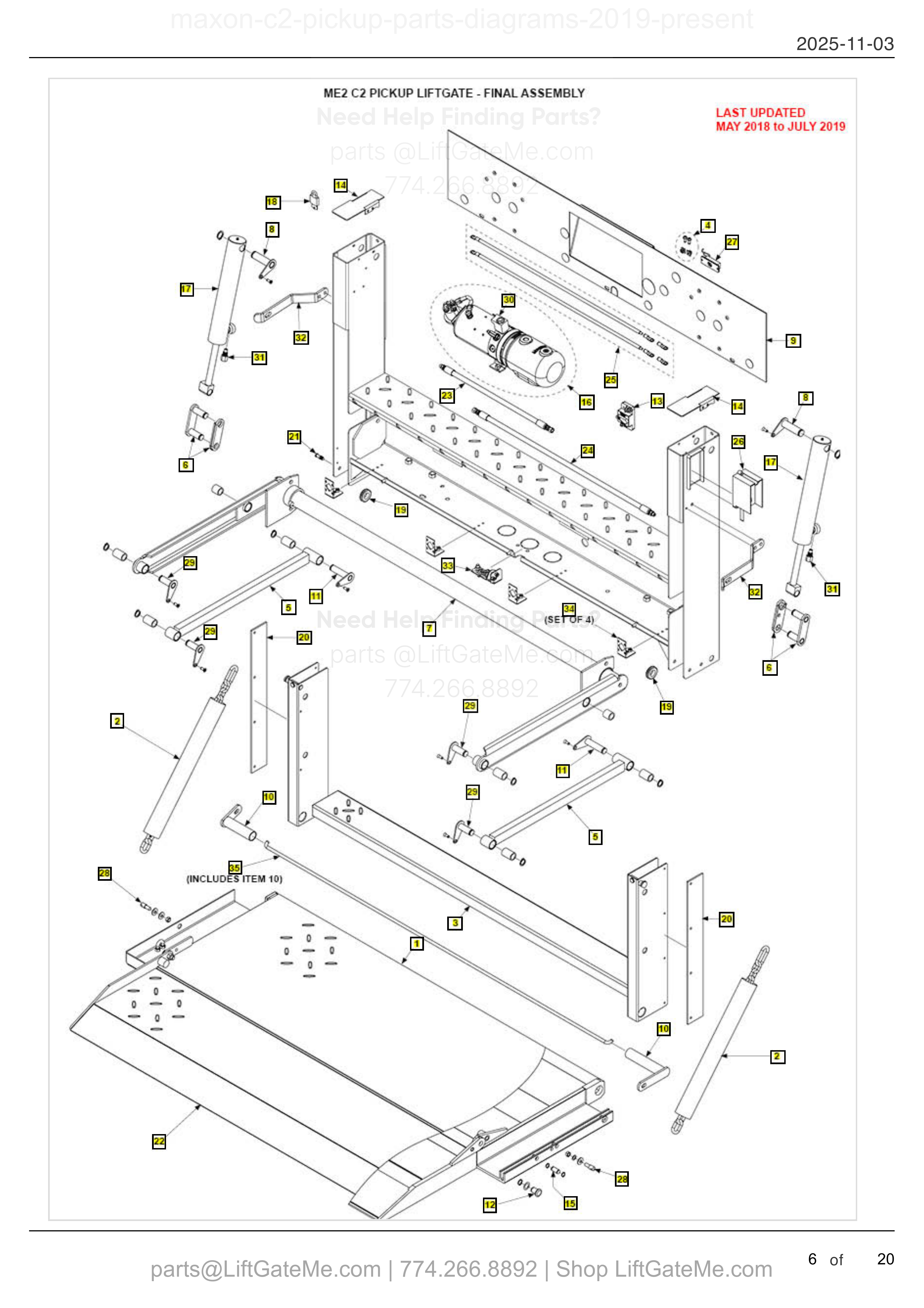 ME2 C2 PICKUP LIFTGATE - FINAL ASSEMBLY diagram