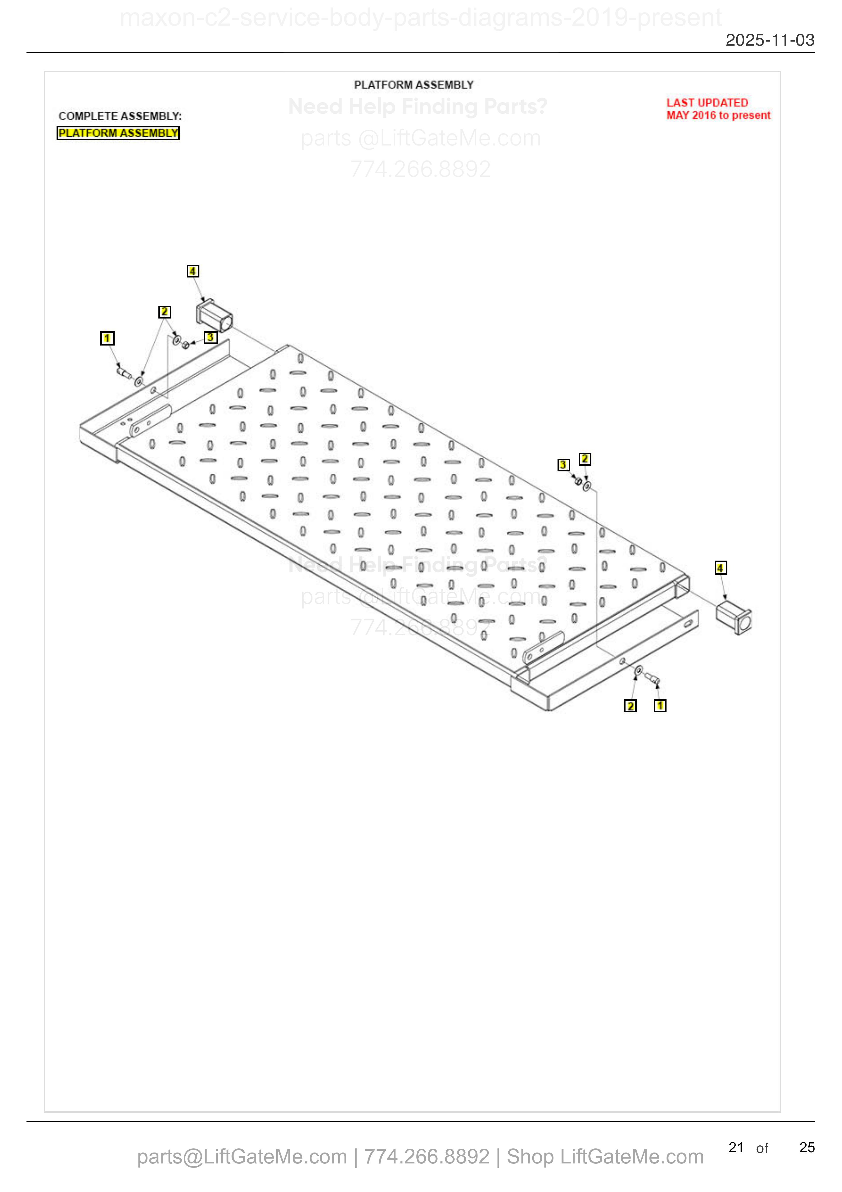 PLATFORM ASSEMBLY diagram