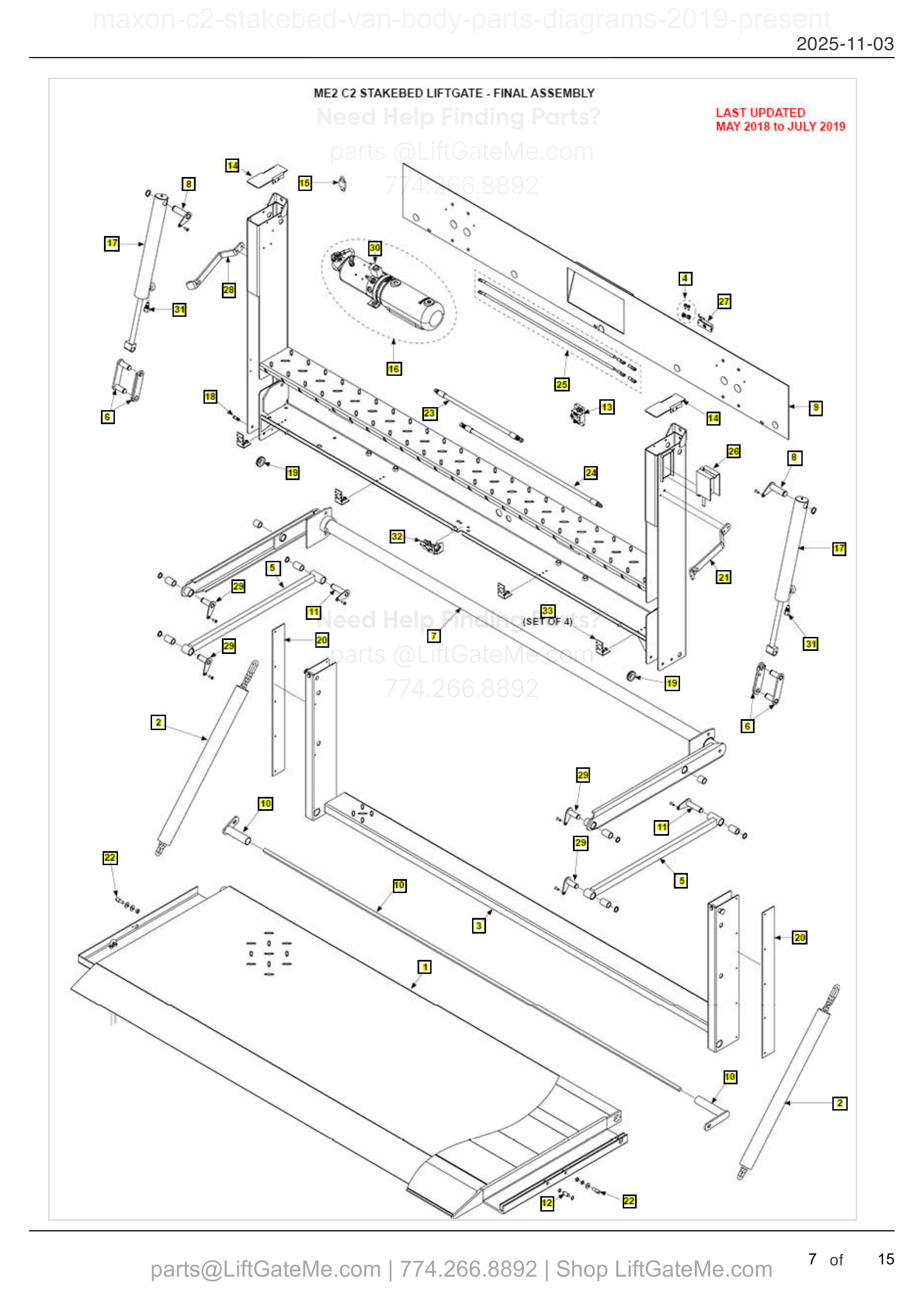 ME2 C2 STAKEBED LIFTGATE - FINAL ASSEMBLY diagram
