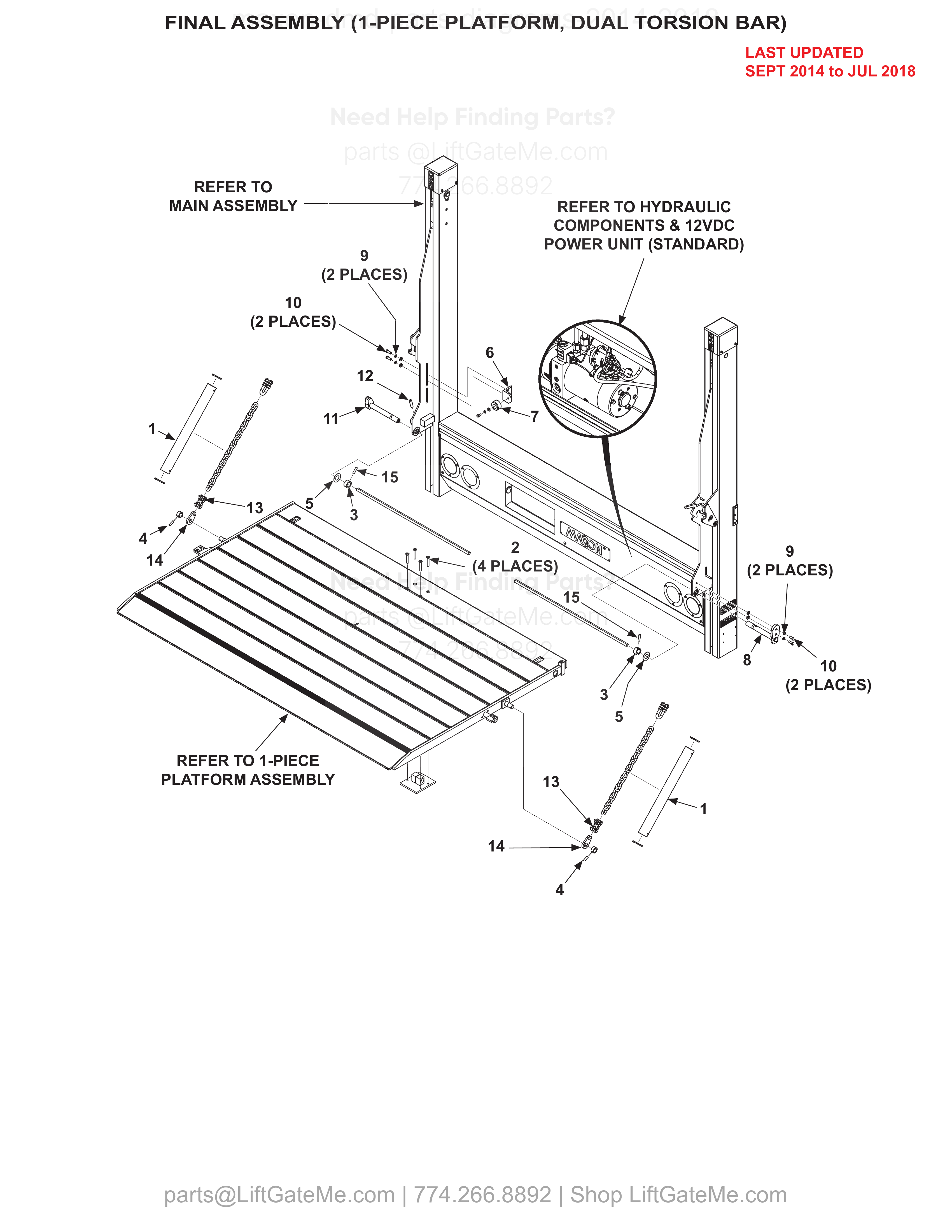 FINAL ASSEMBLY (1-PIECE PLATFORM, DUAL TORSION BAR) diagram