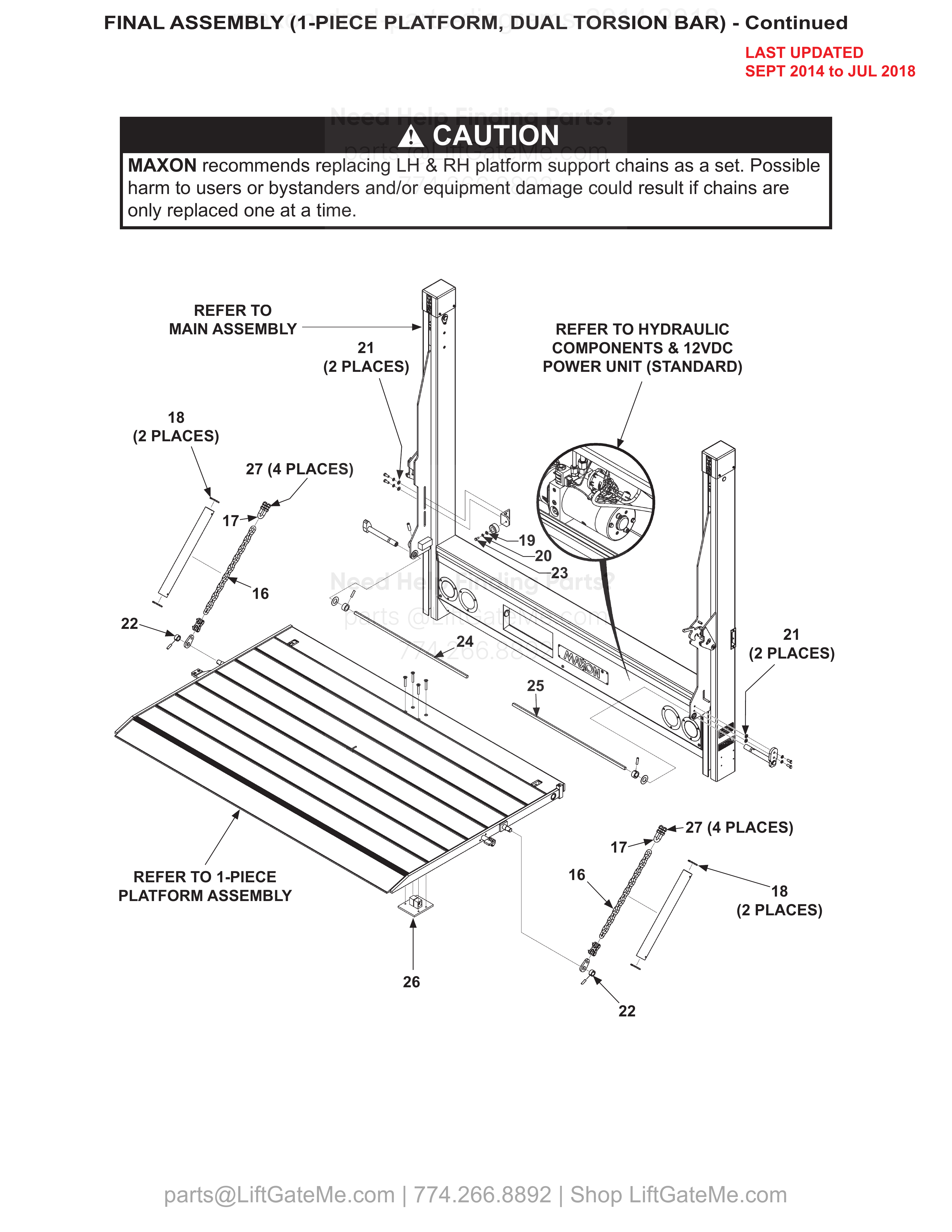 FINAL ASSEMBLY (1-PIECE PLATFORM, DUAL TORSION BAR) - Continued diagram