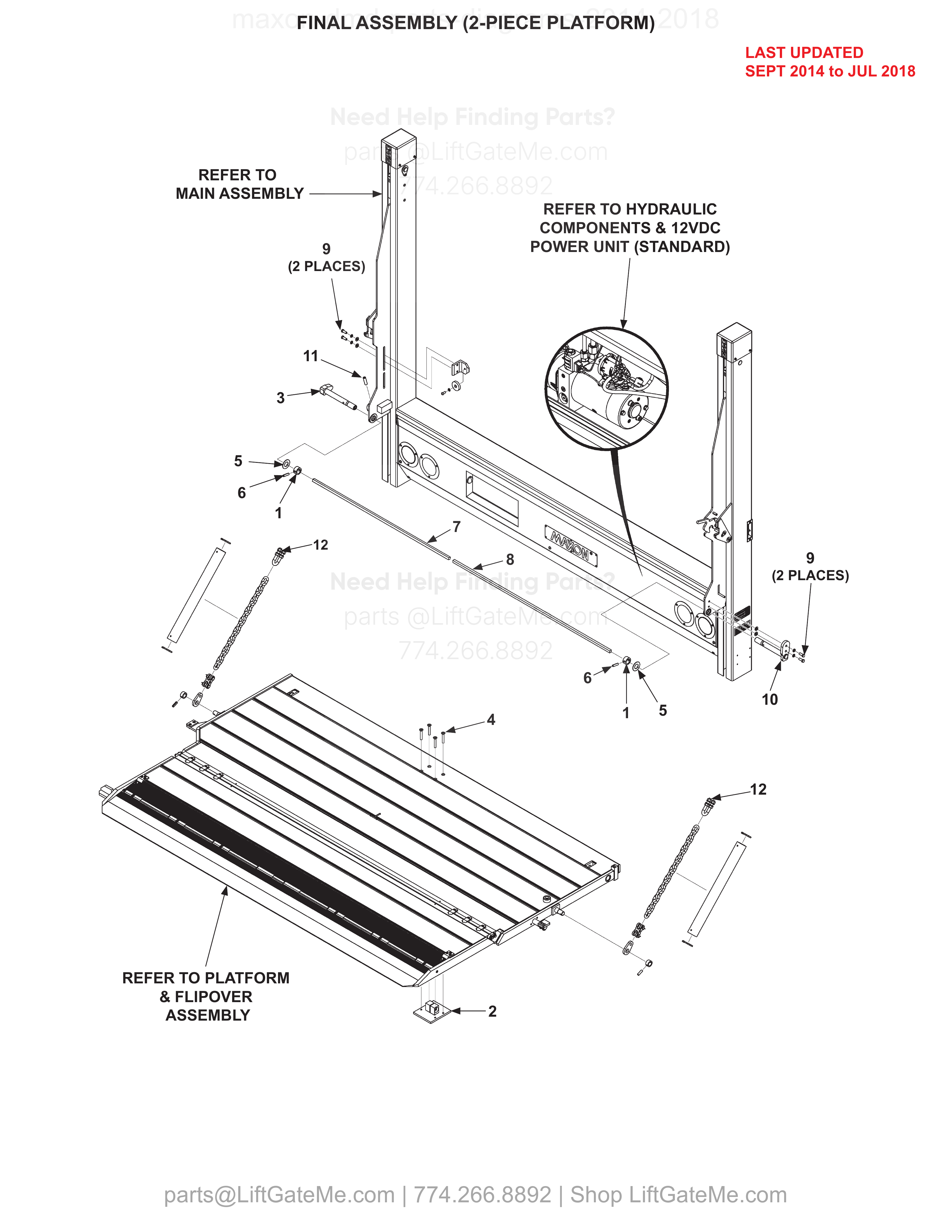 FINAL ASSEMBLY (2-PIECE PLATFORM) diagram