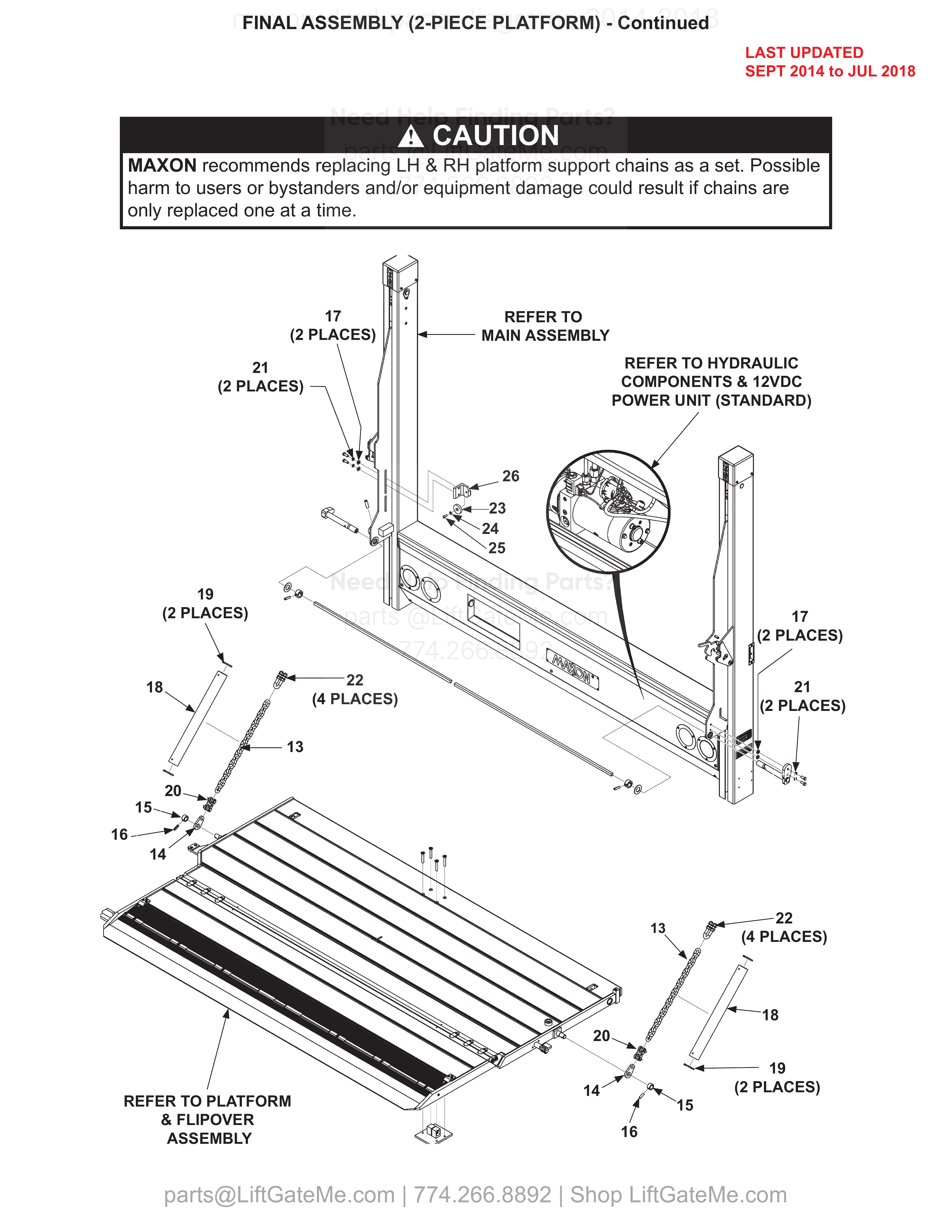 FINAL ASSEMBLY (2-PIECE PLATFORM) - Continued diagram