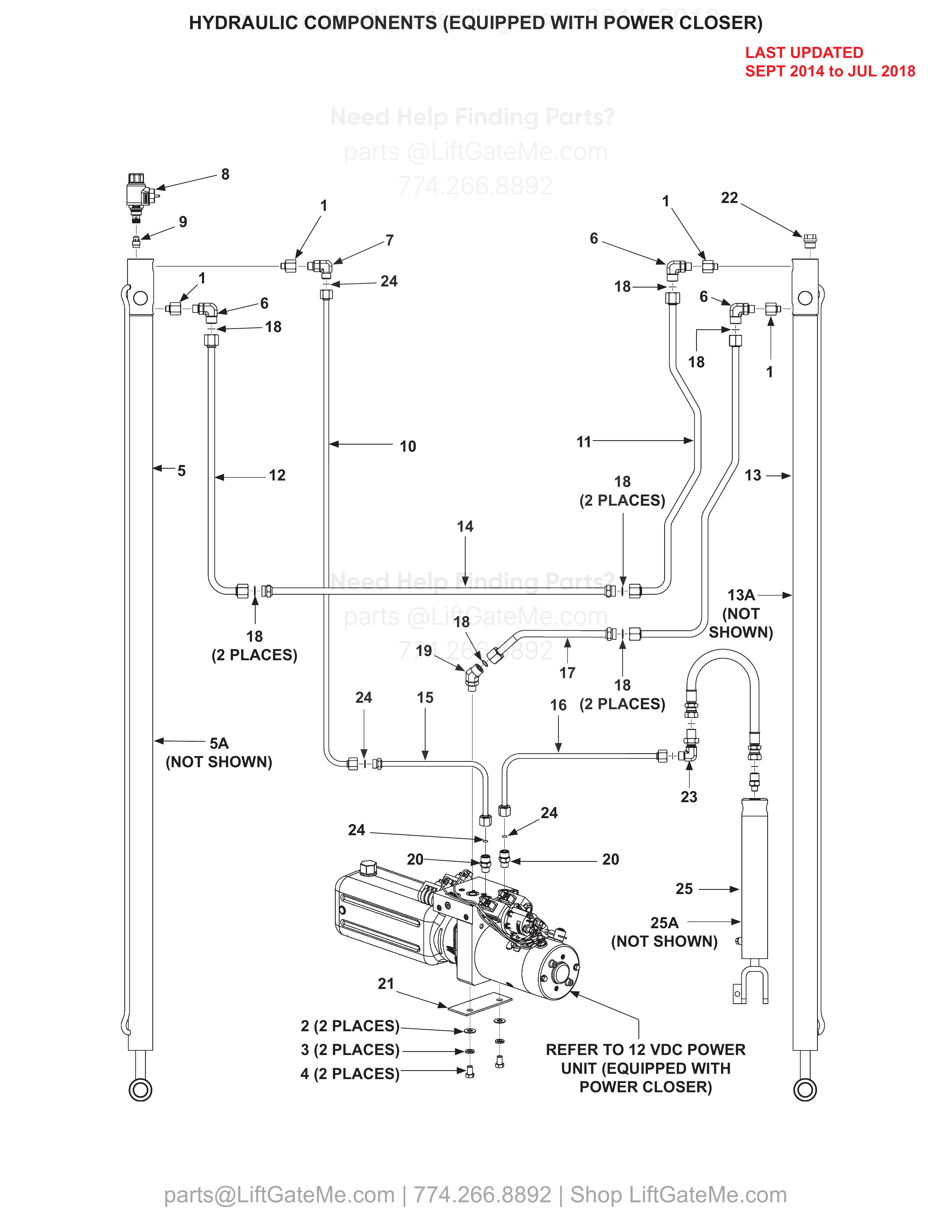 HYDRAULIC COMPONENTS (EQUIPPED WITH POWER CLOSER) diagram