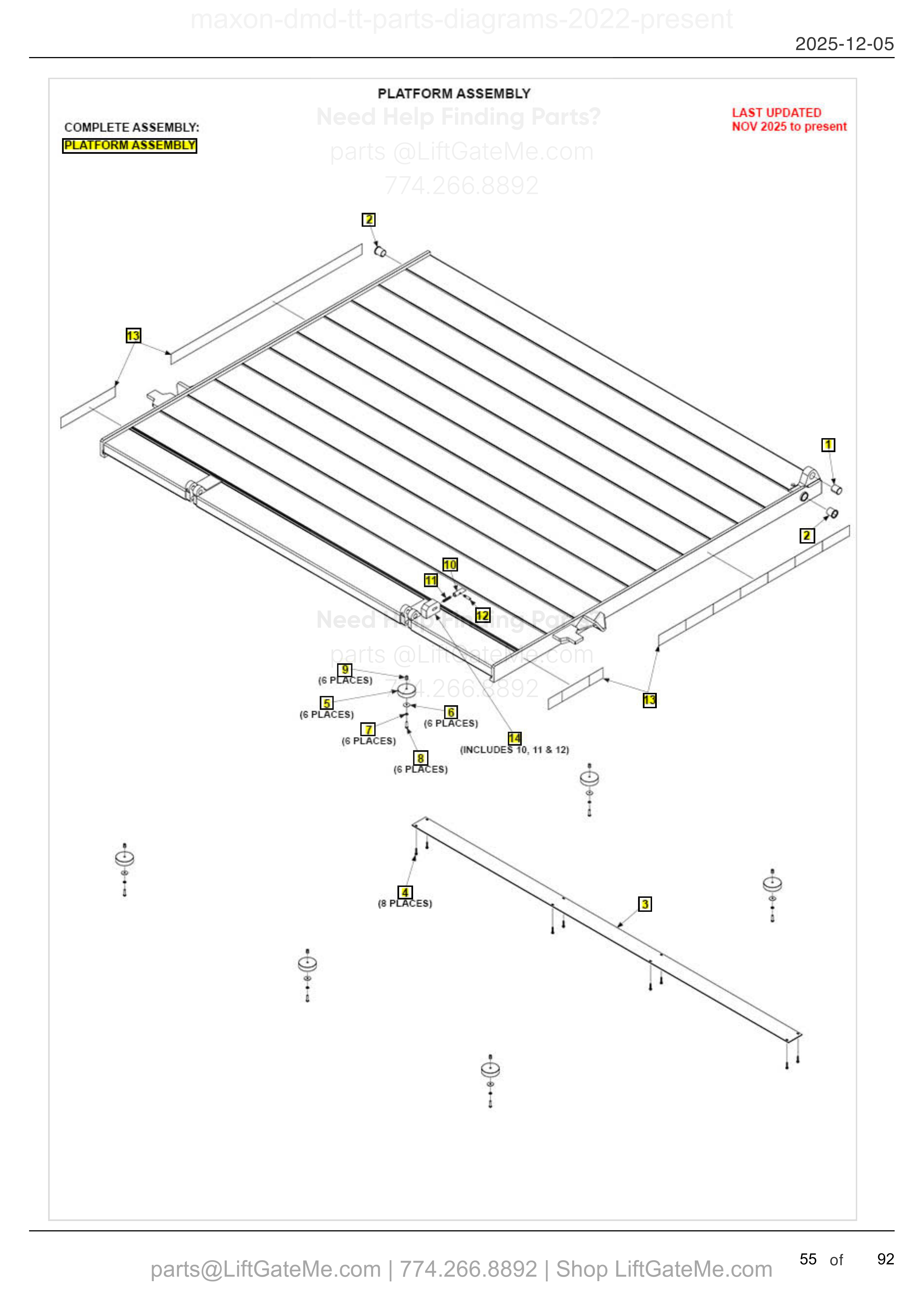 PLATFORM ASSEMBLY diagram