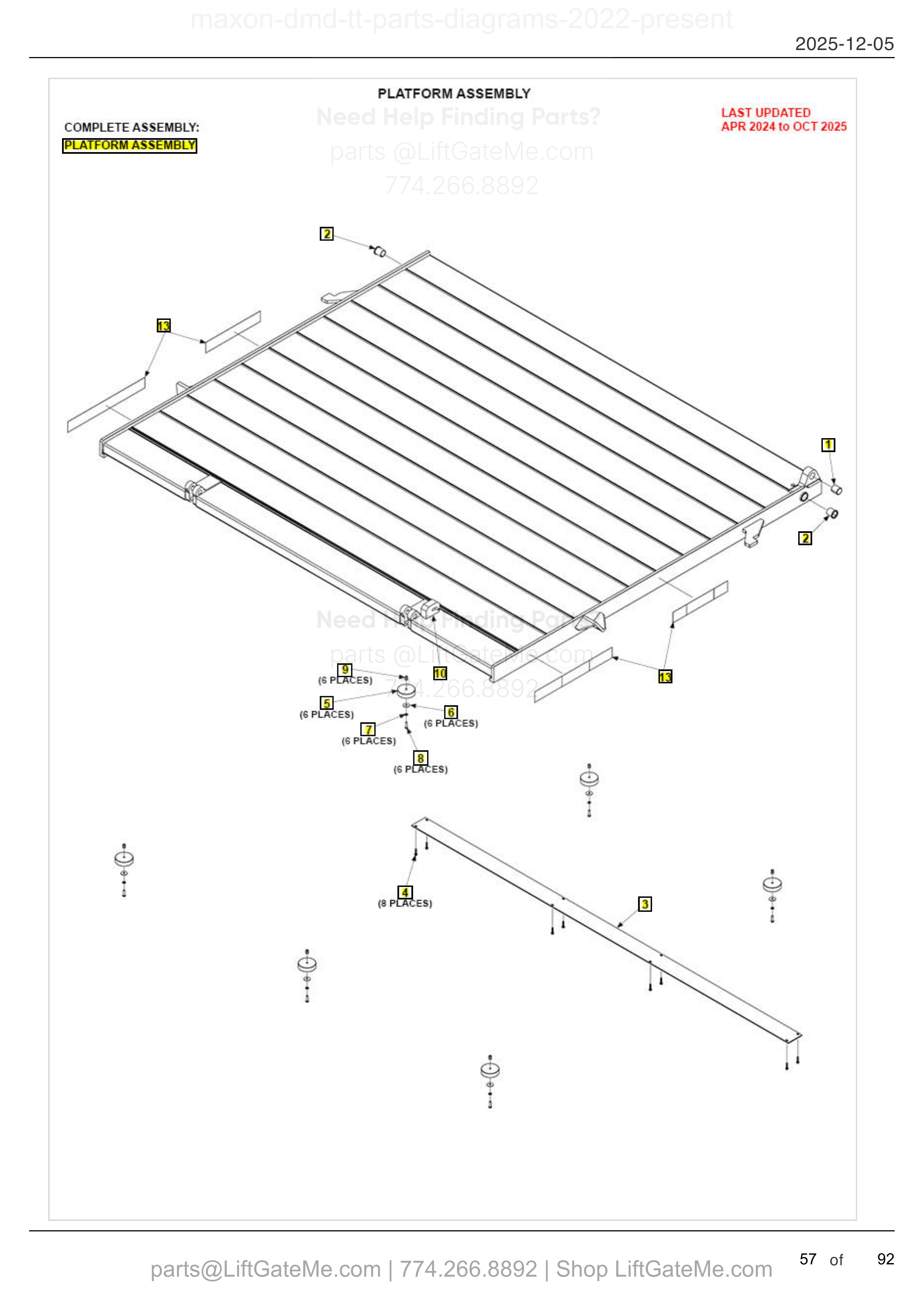 PLATFORM ASSEMBLY diagram