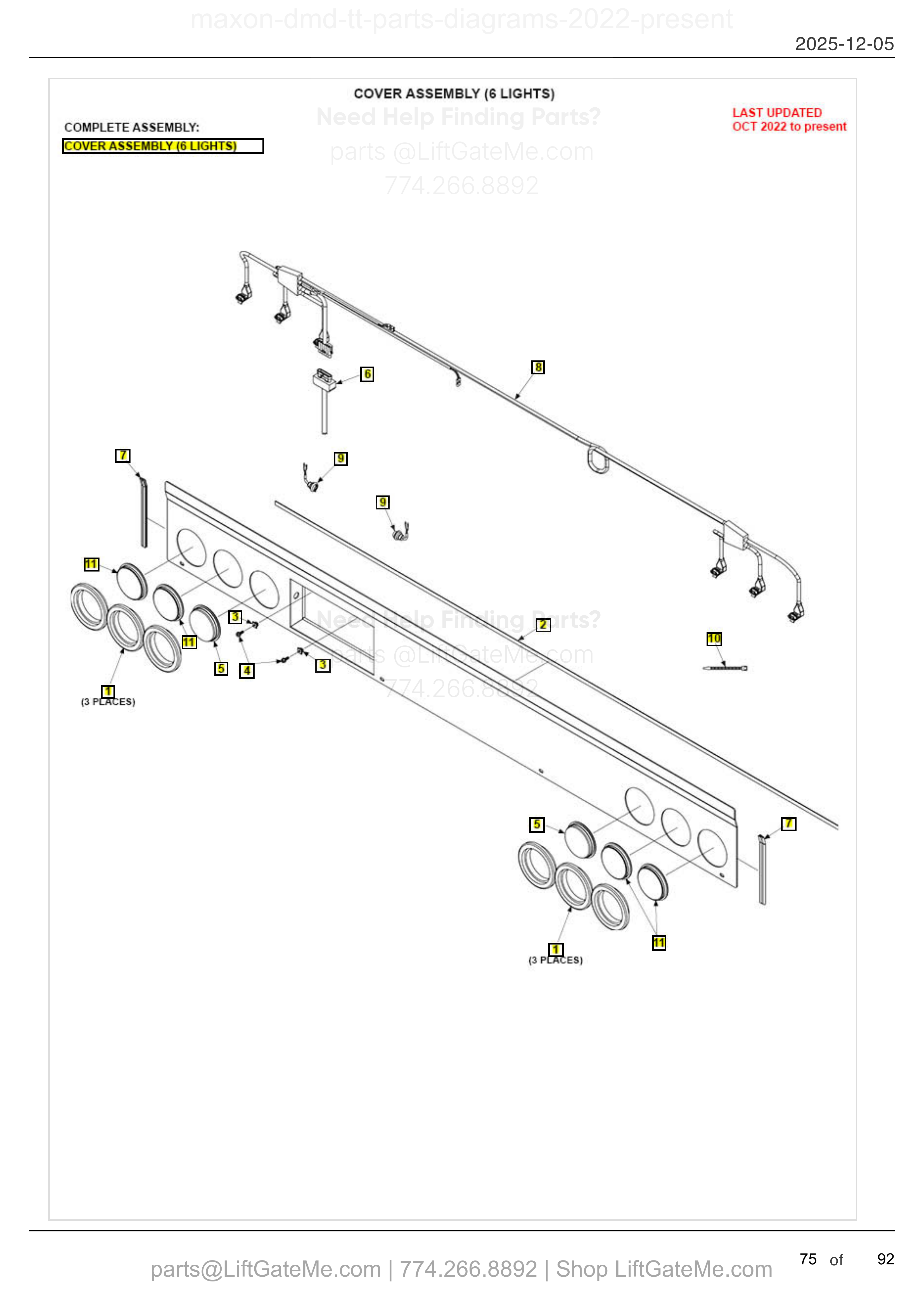 COVER ASSEMBLY (6 LIGHTS) diagram