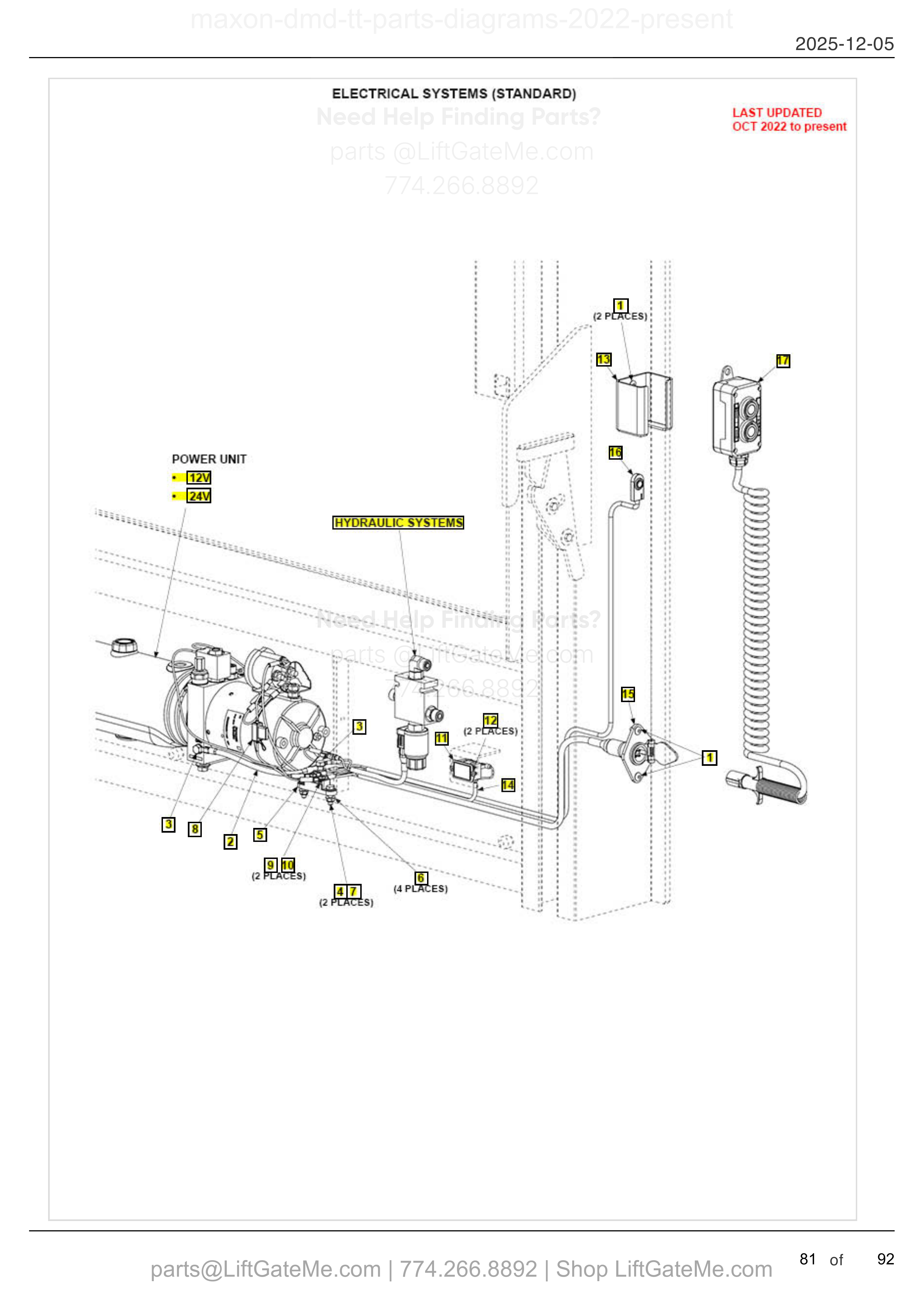 ELECTRICAL SYSTEMS (STANDARD) diagram