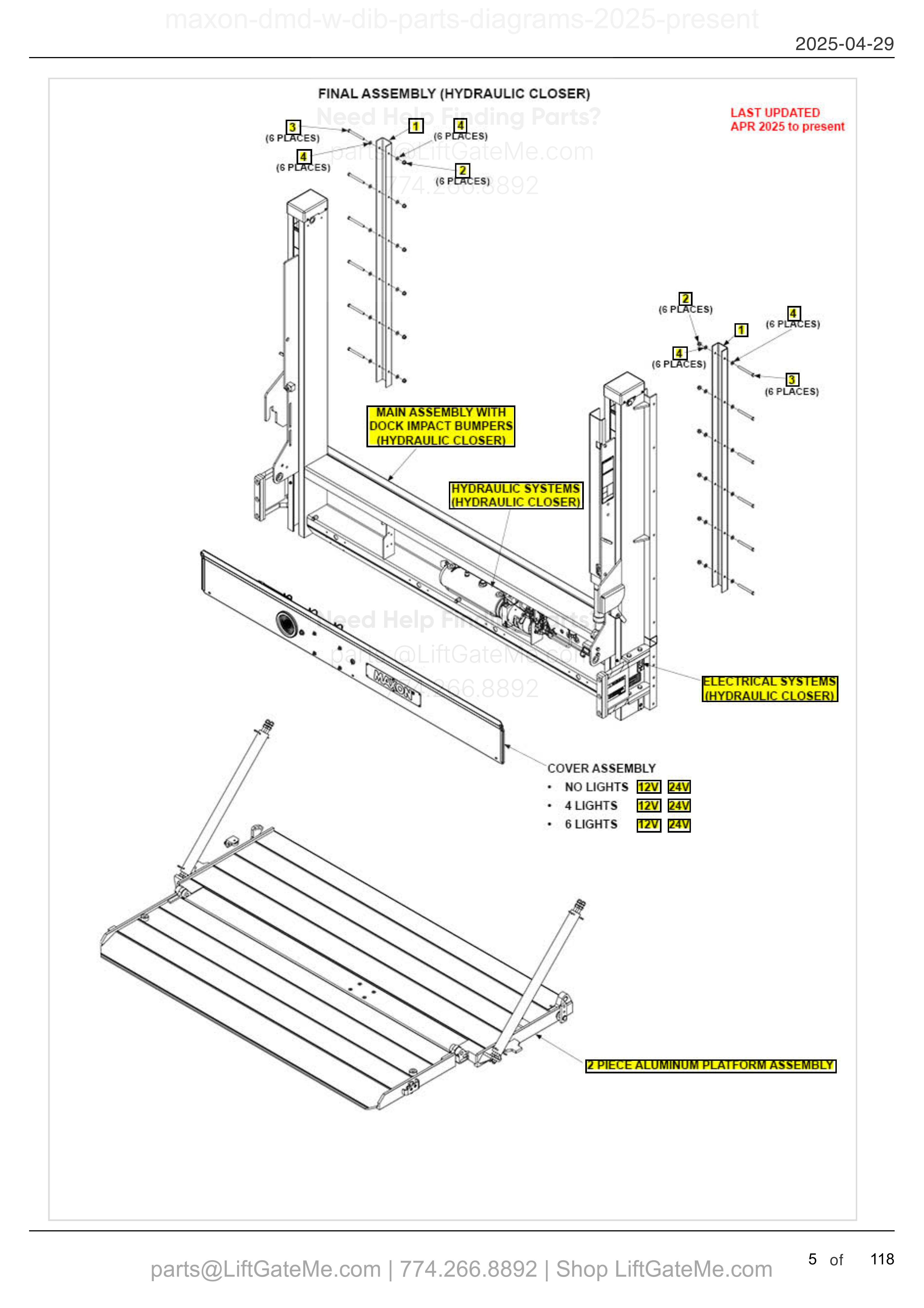 FINAL ASSEMBLY (HYDRAULIC CLOSER) diagram