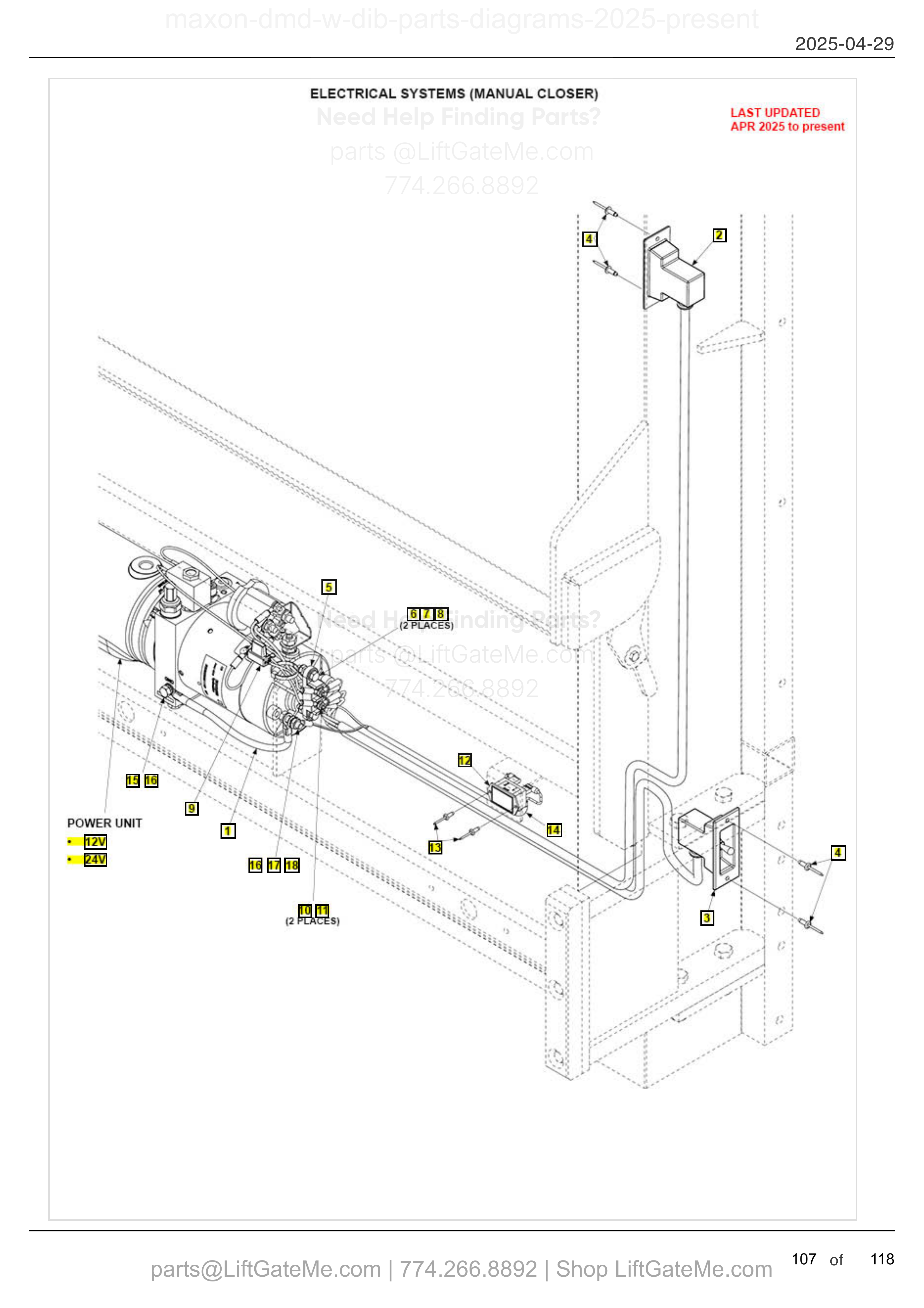ELECTRICAL SYSTEMS (MANUAL CLOSER) diagram