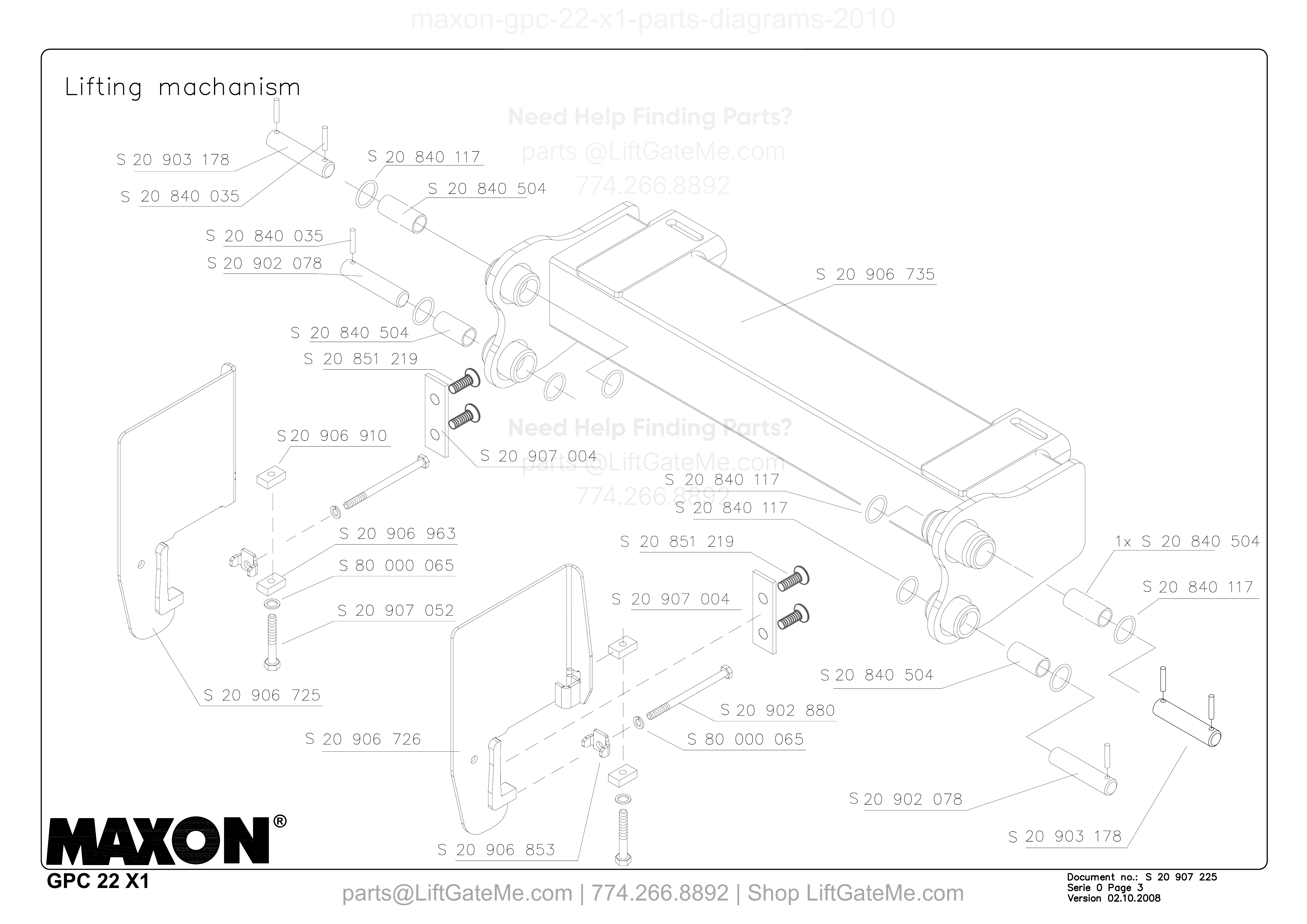 Lifting machanism diagram