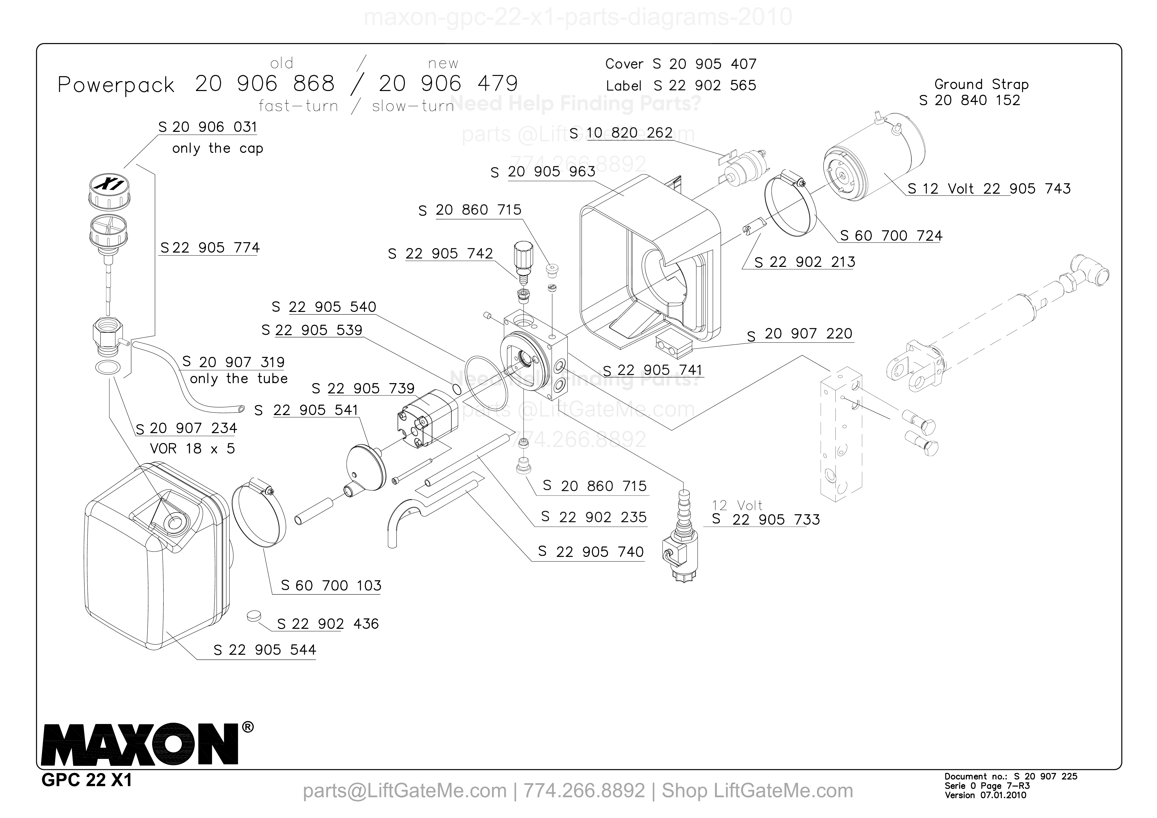 Powerpack 20 906 868 / 20 906 479 diagram