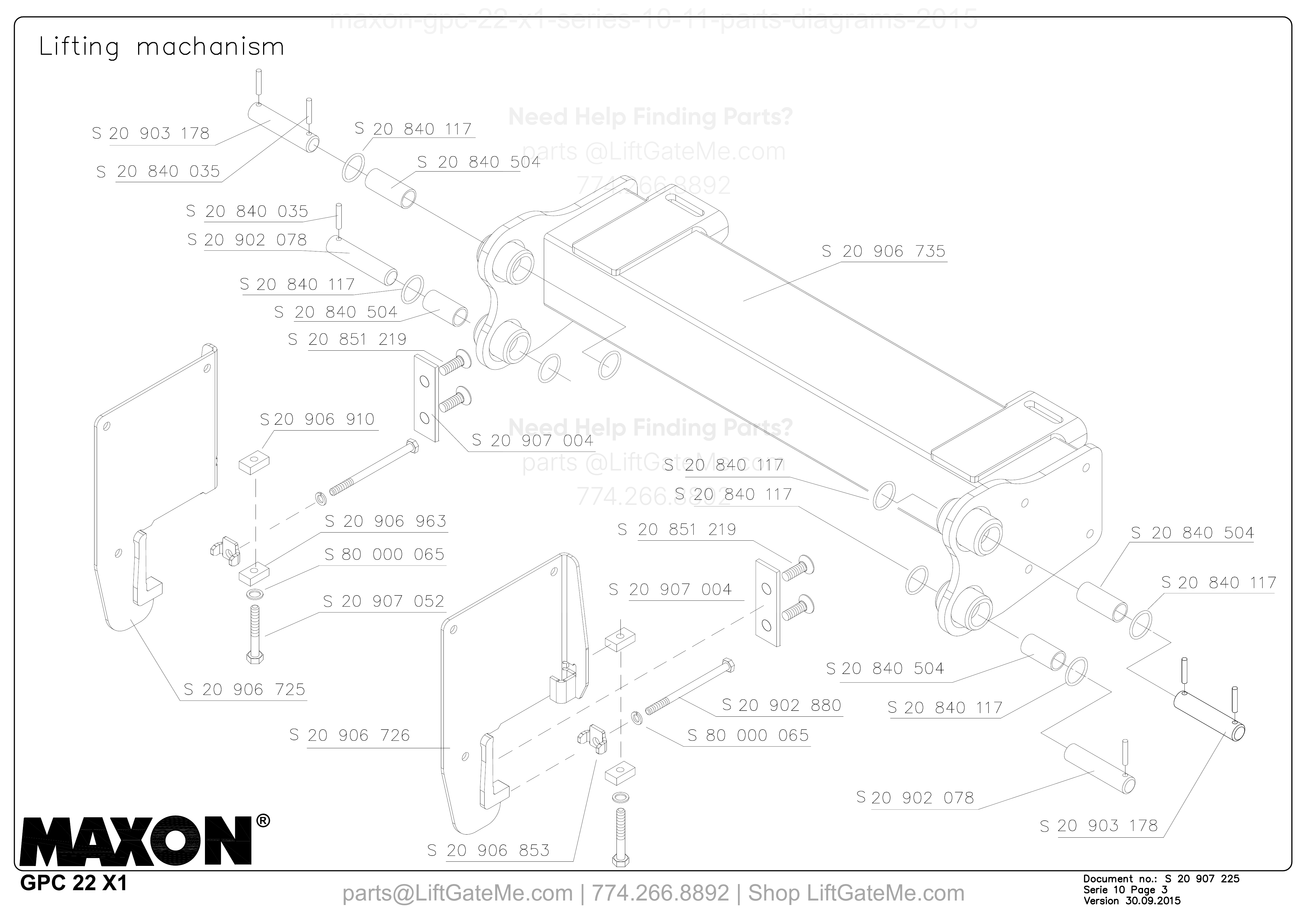 Lifting mechanism diagram