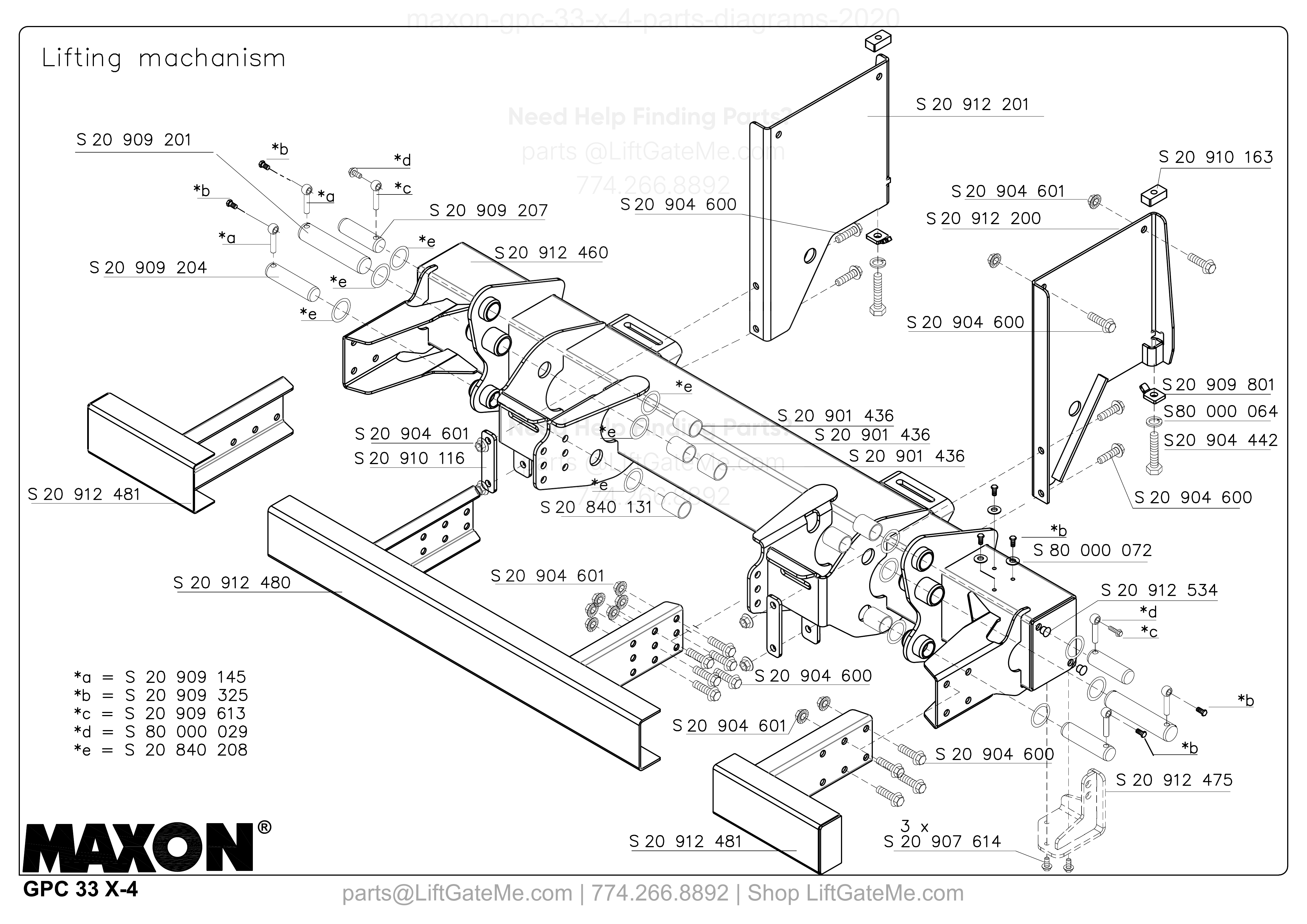 Lifting mechanism diagram