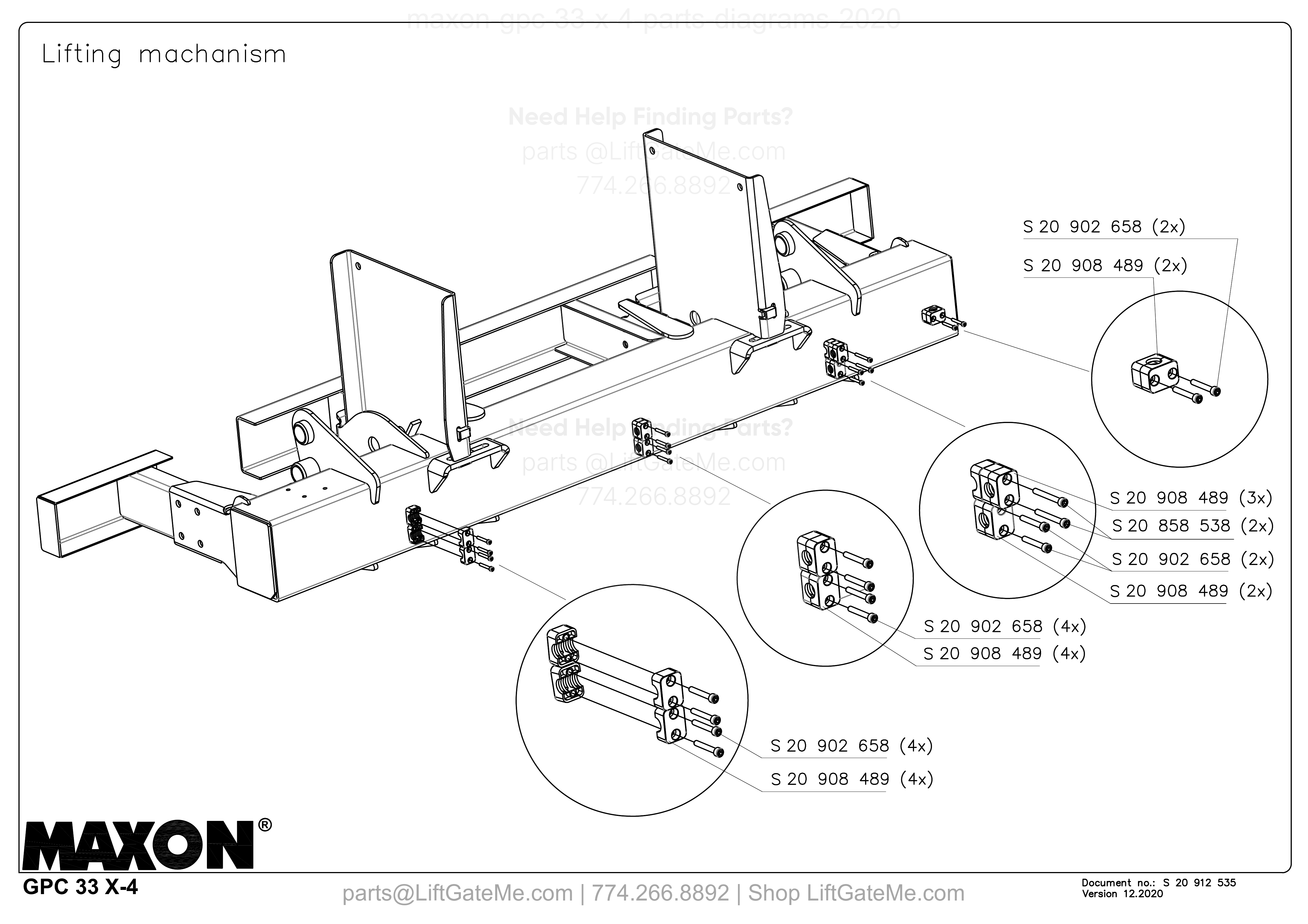 Lifting mechanism diagram