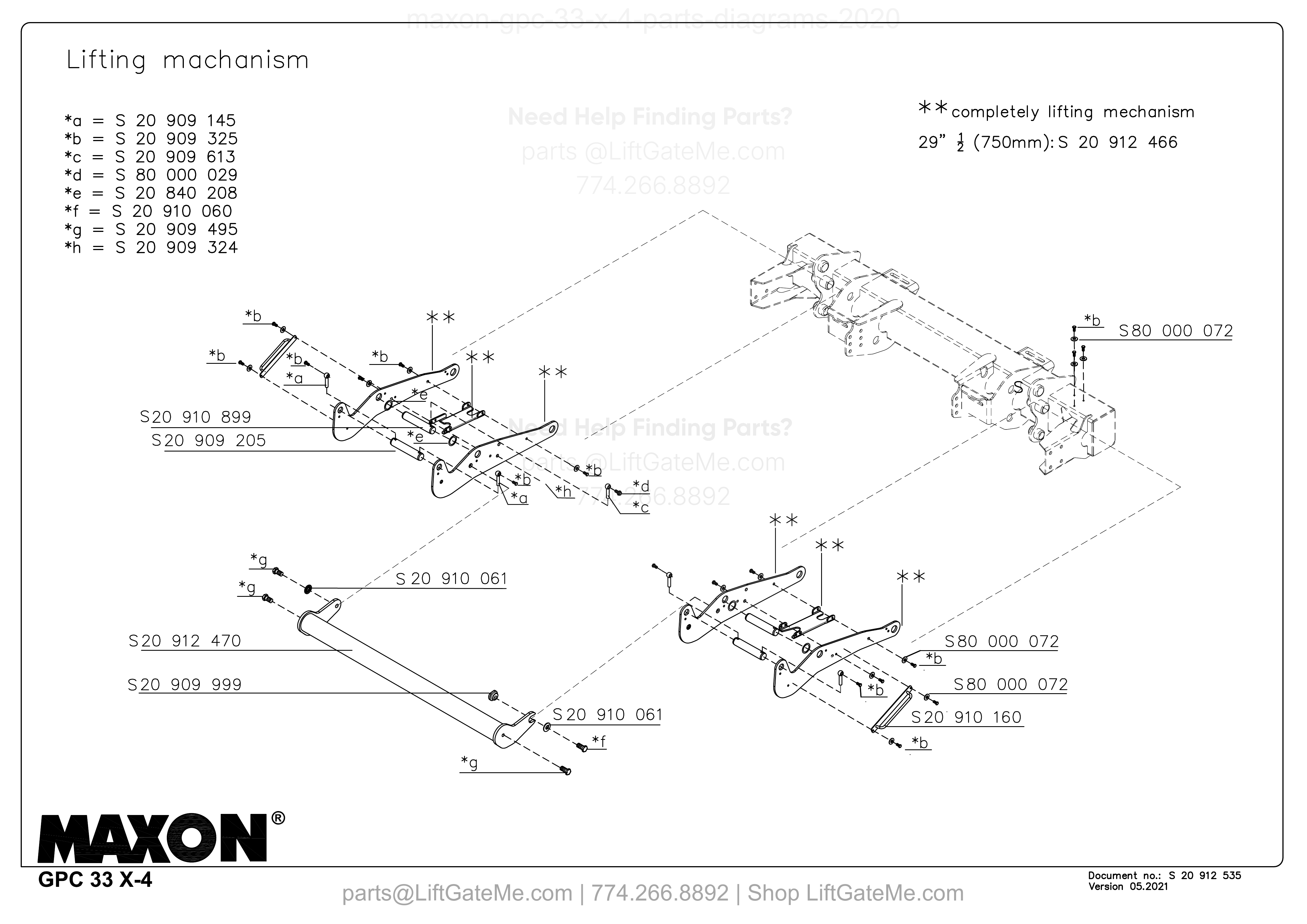 Lifting mechanism diagram