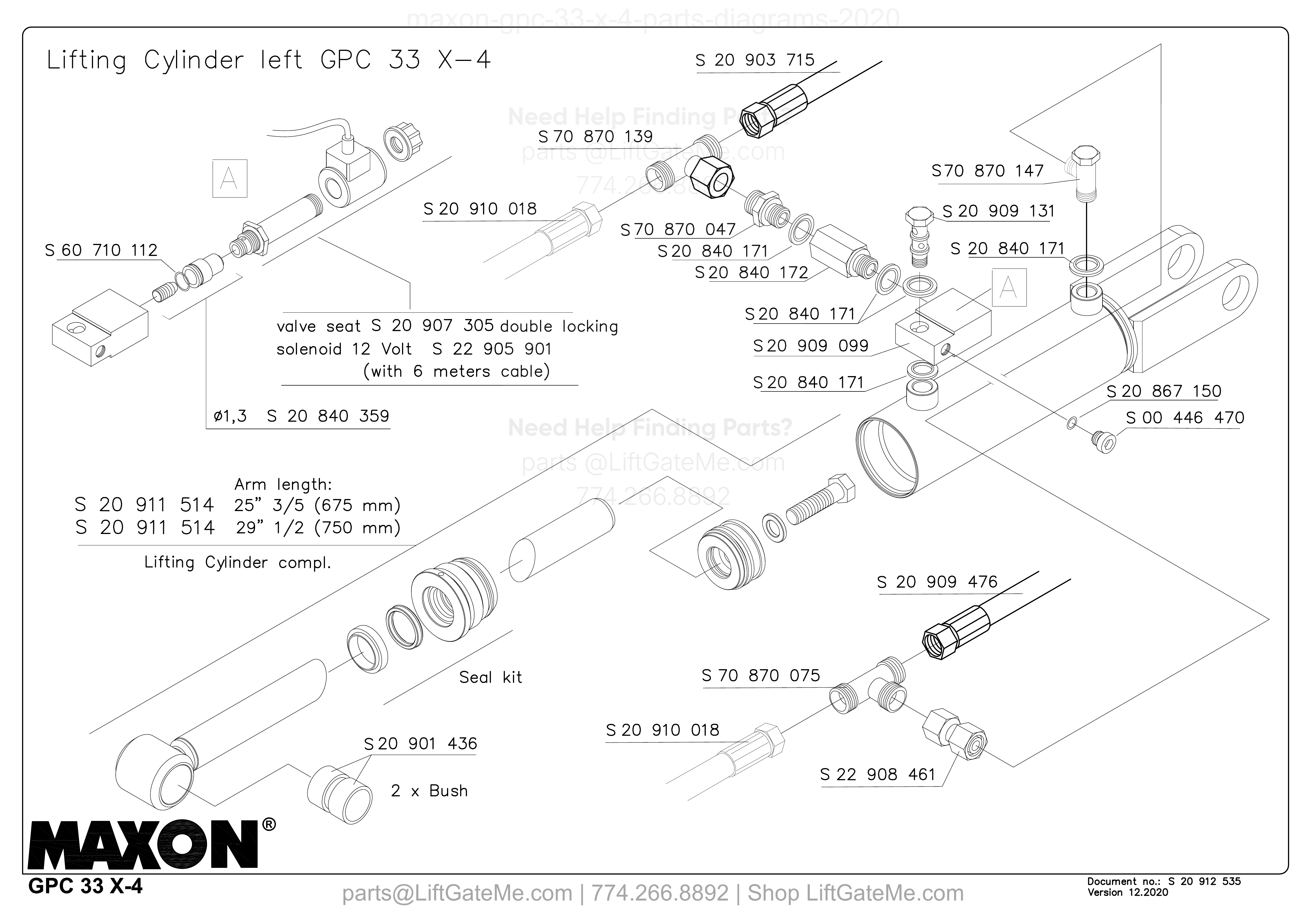 Lifting Cylinder left GPC 33 X-4 diagram