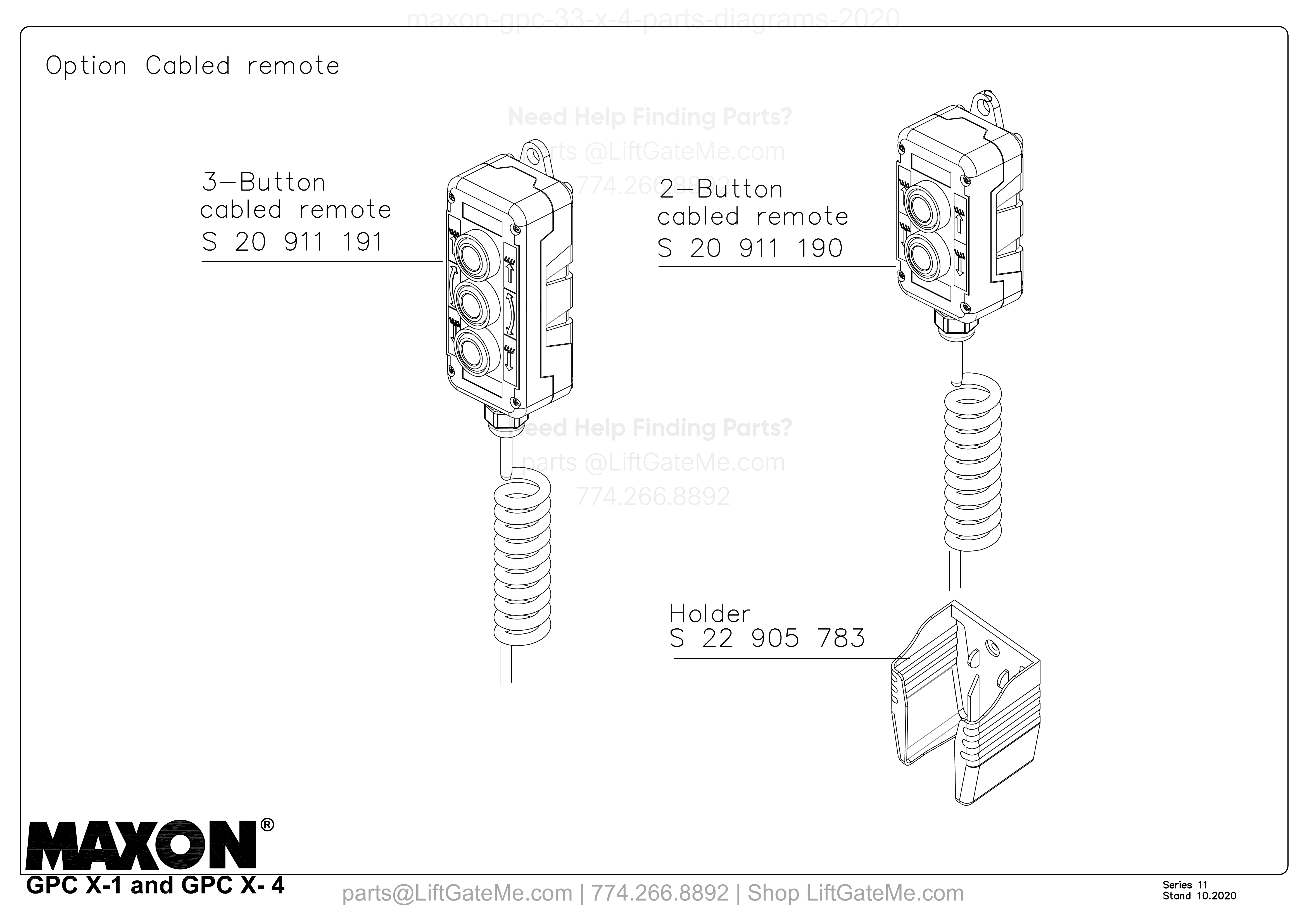 Option Cabled remote diagram