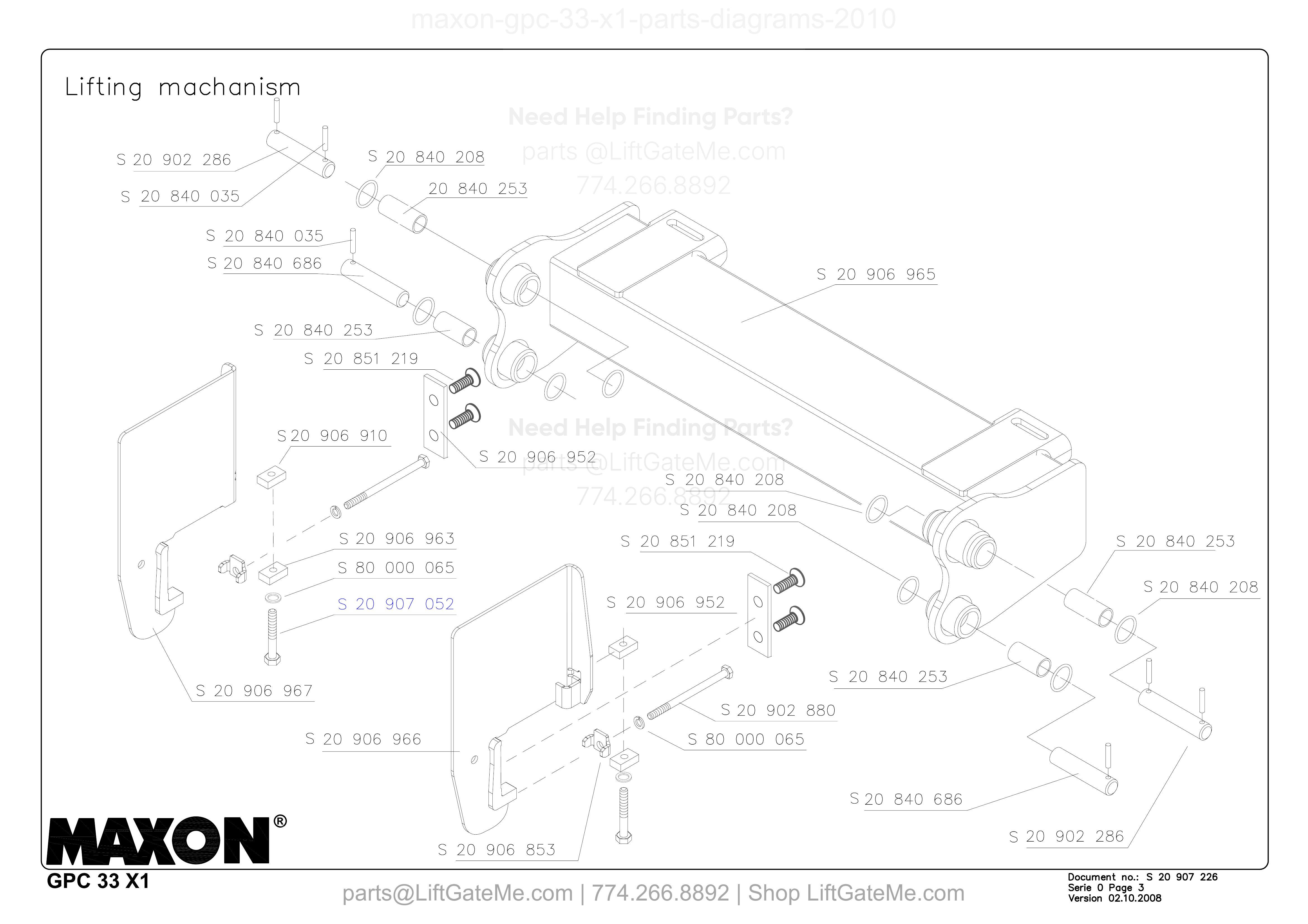 Lifting machanism diagram