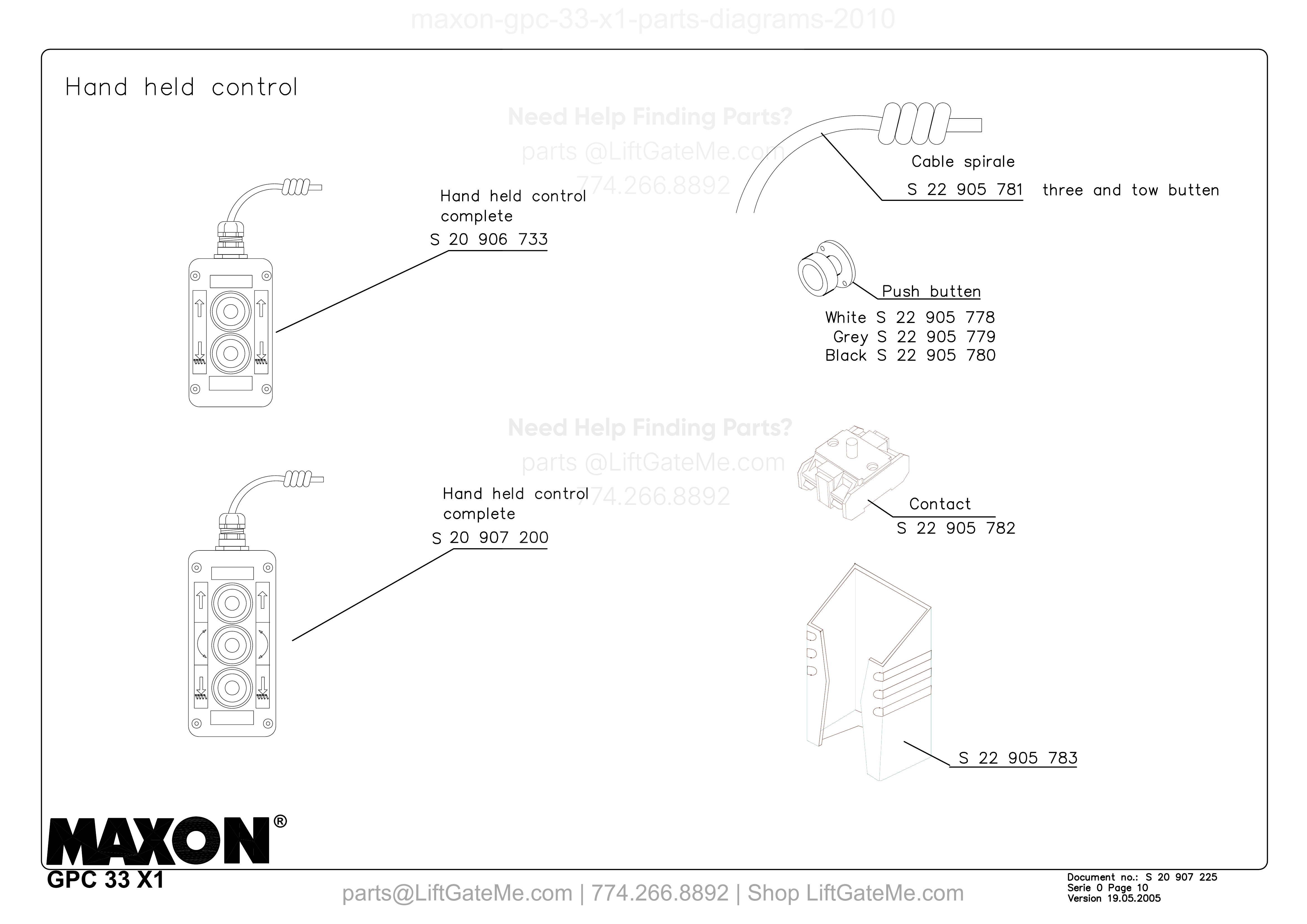 Hand held control diagram