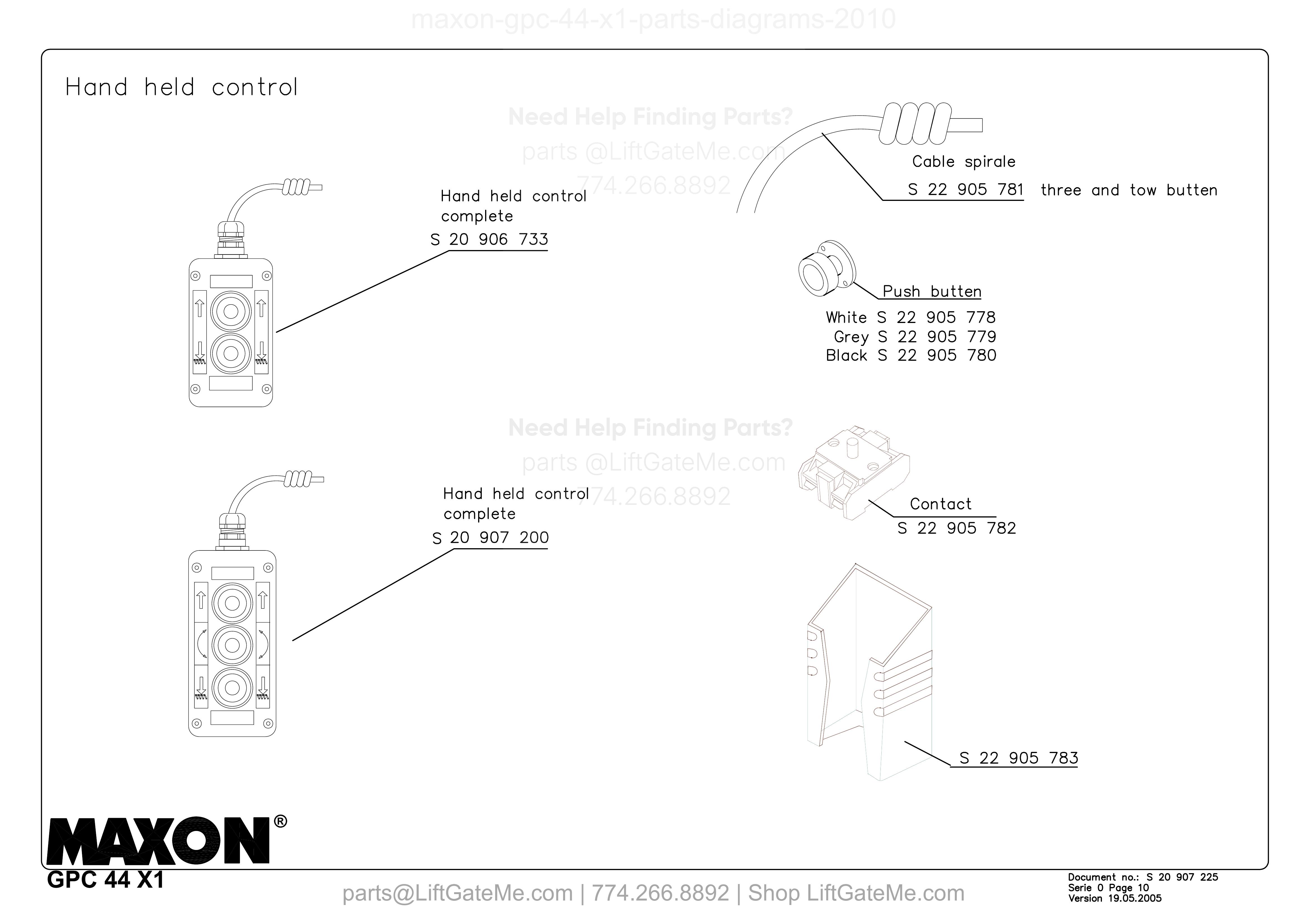 Hand held control diagram