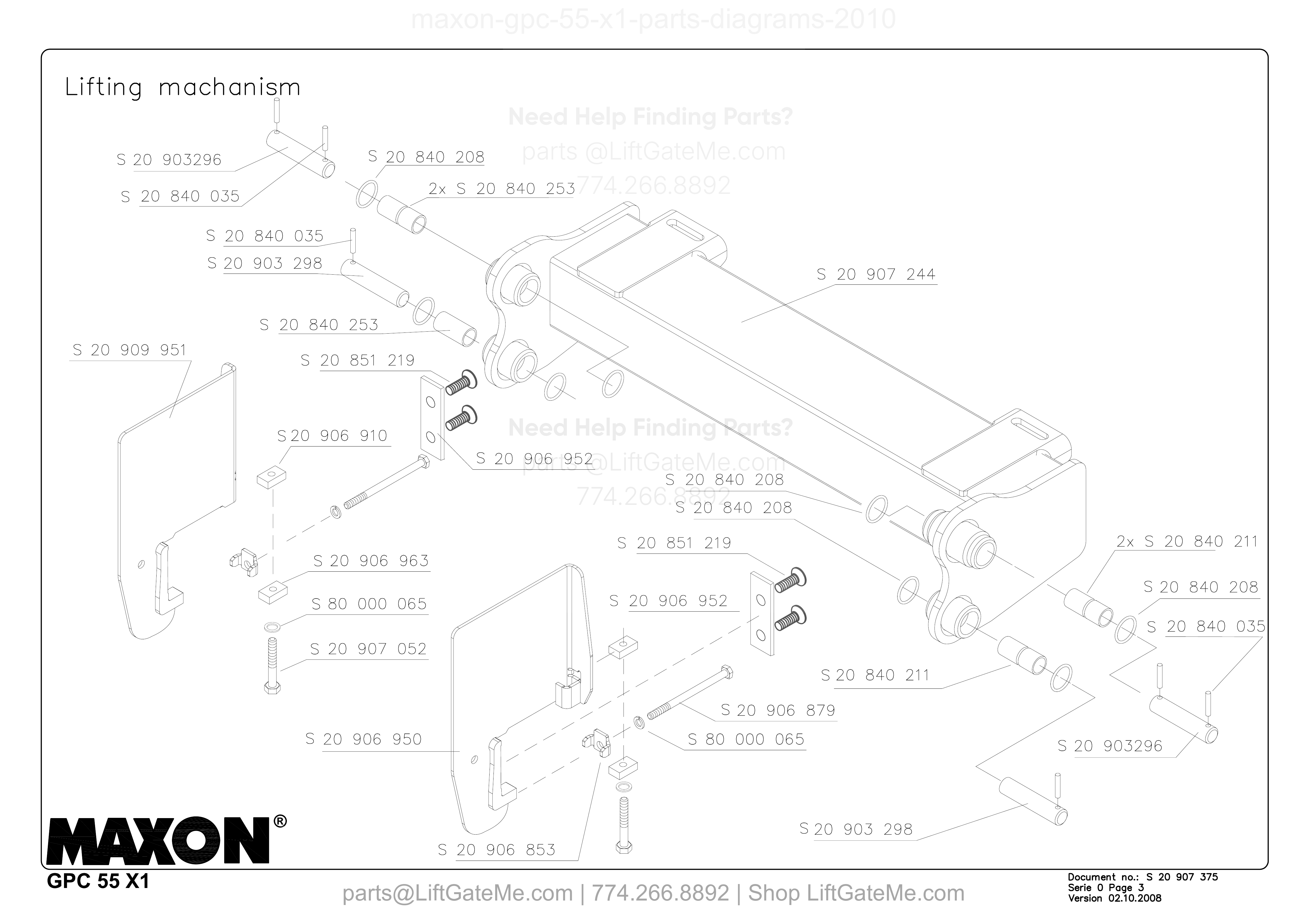 Lifting machanism diagram