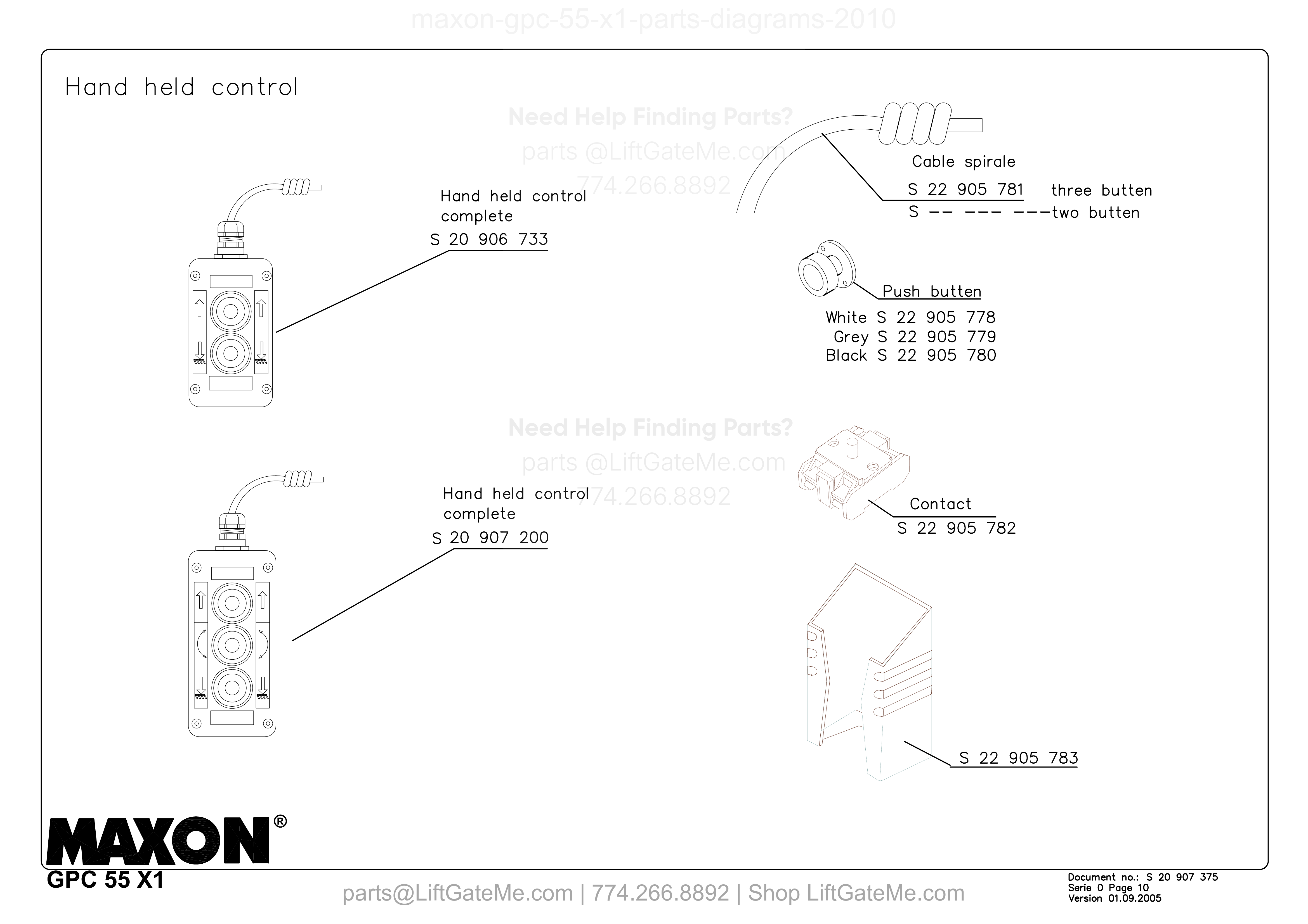 Hand held control diagram