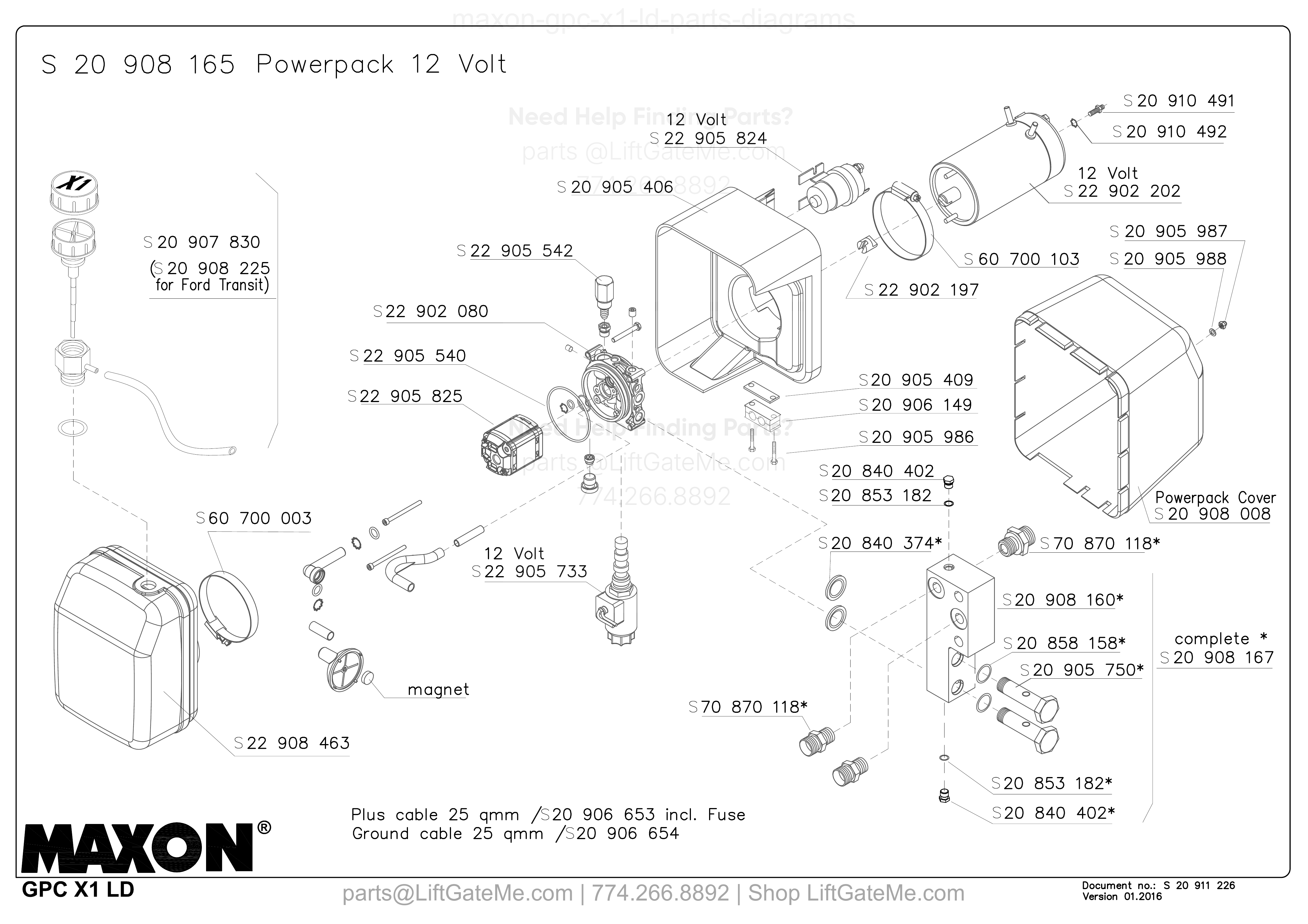 S 20 908 165 Powerpack 12 Volt diagram
