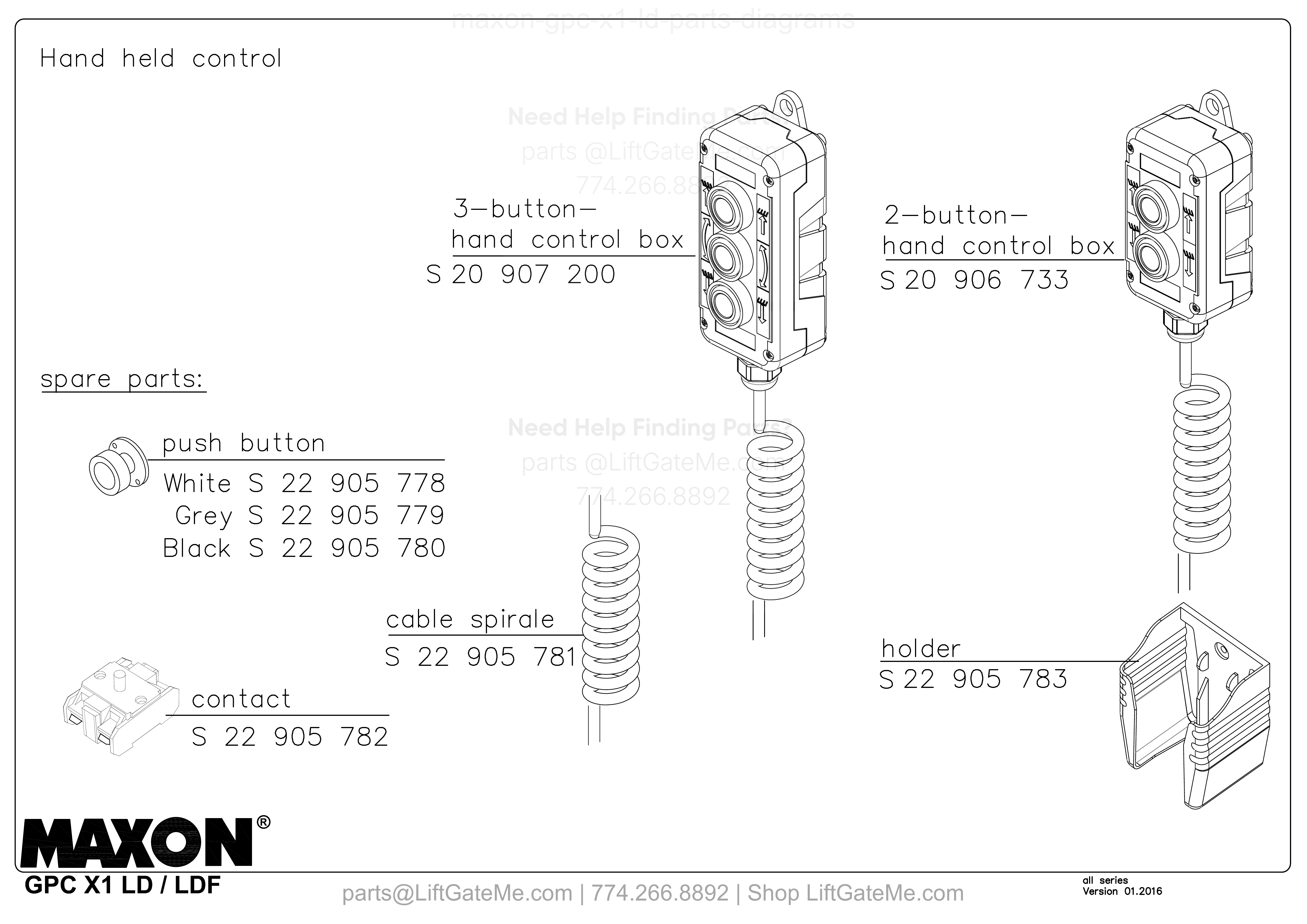 Hand held control diagram