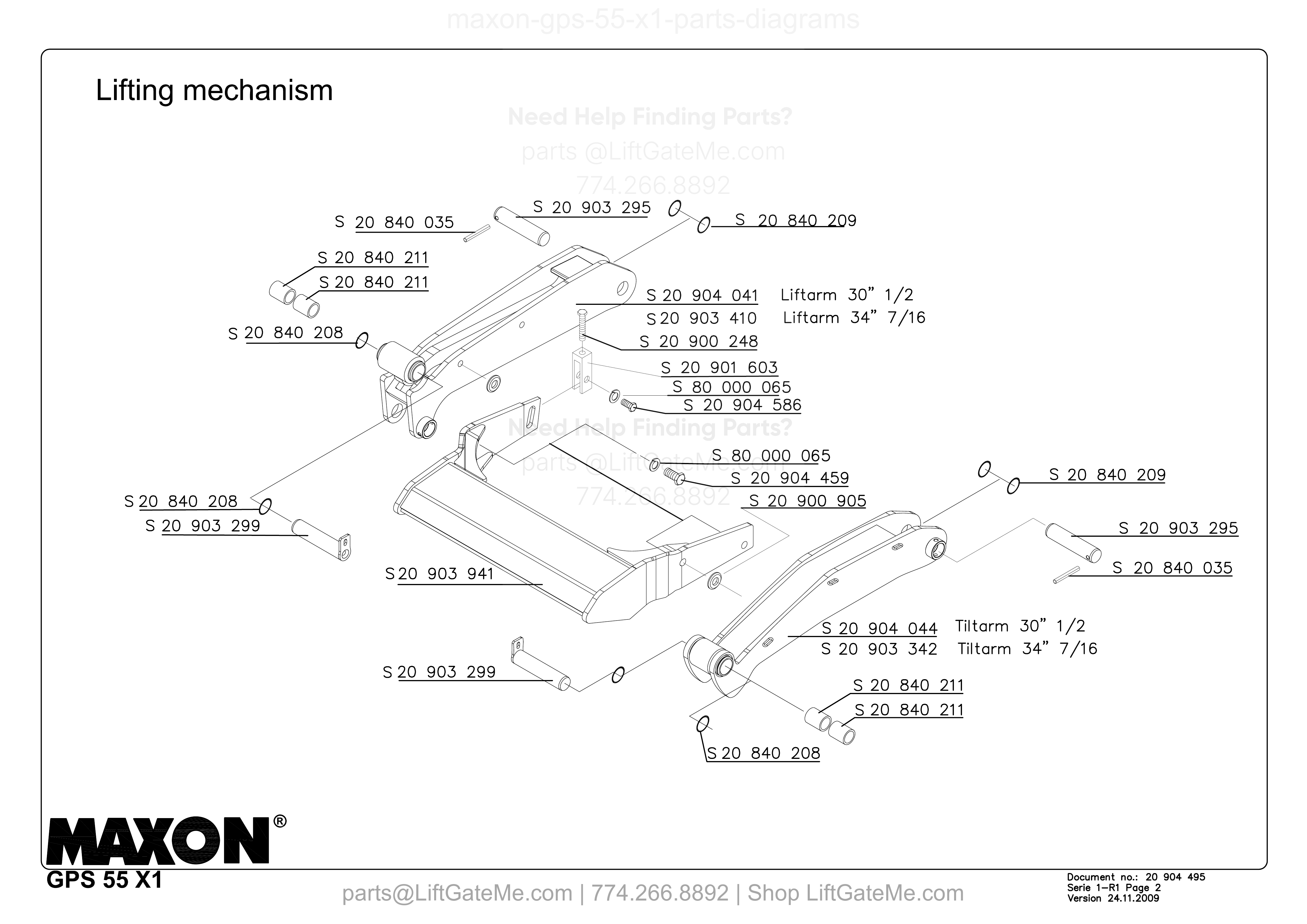 Lifting mechanism diagram
