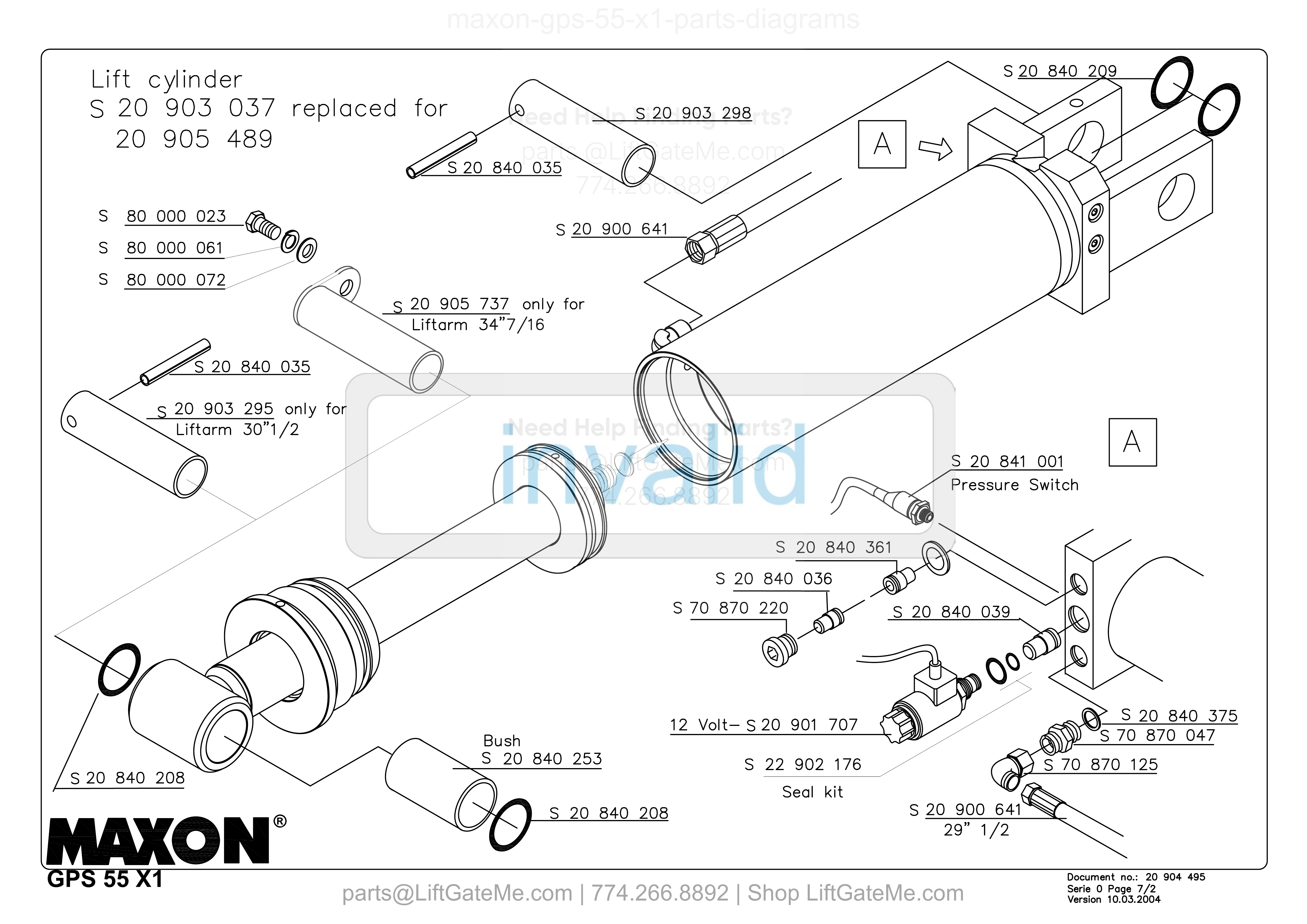 Lift cylinder diagram