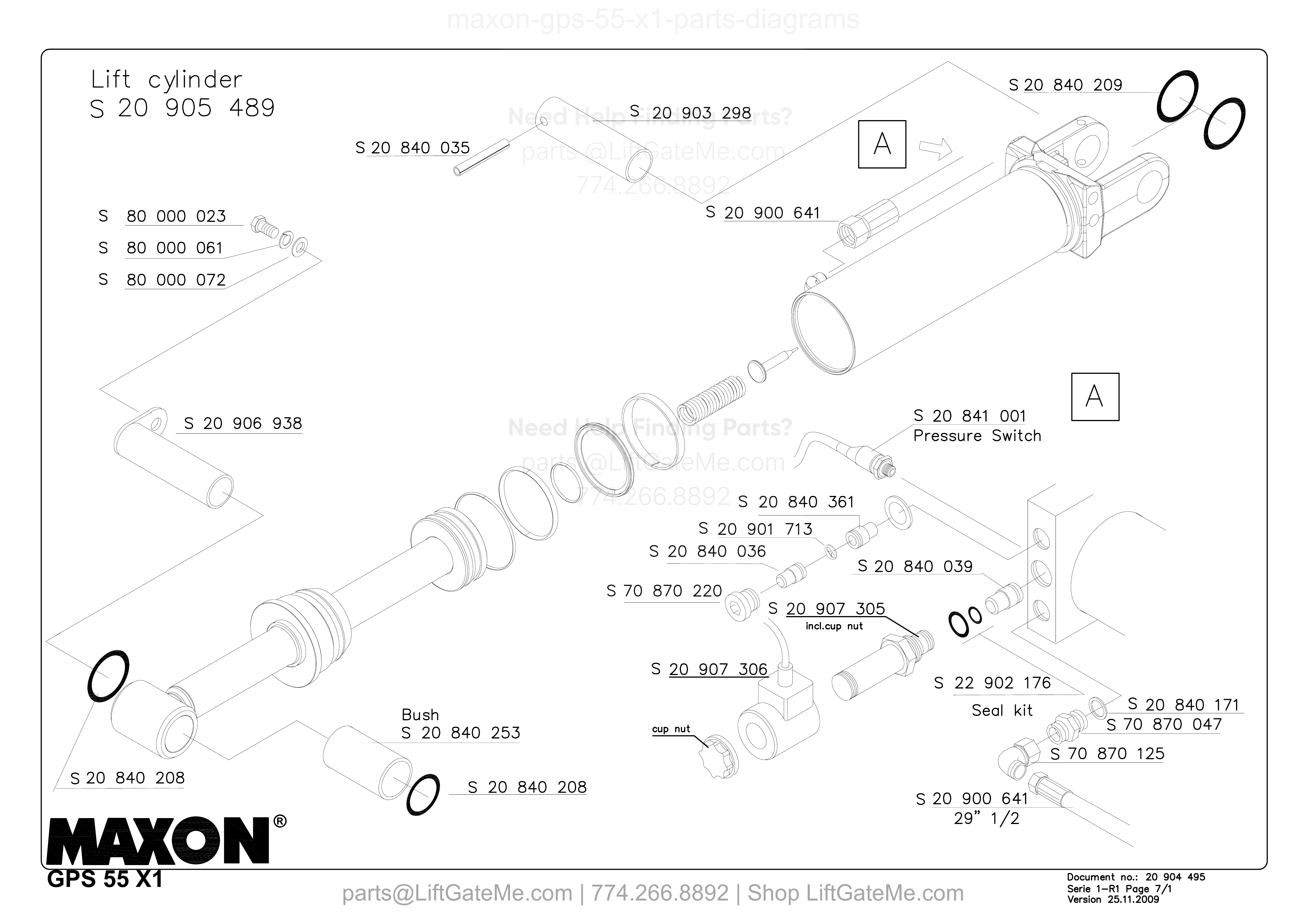 Lift cylinder diagram