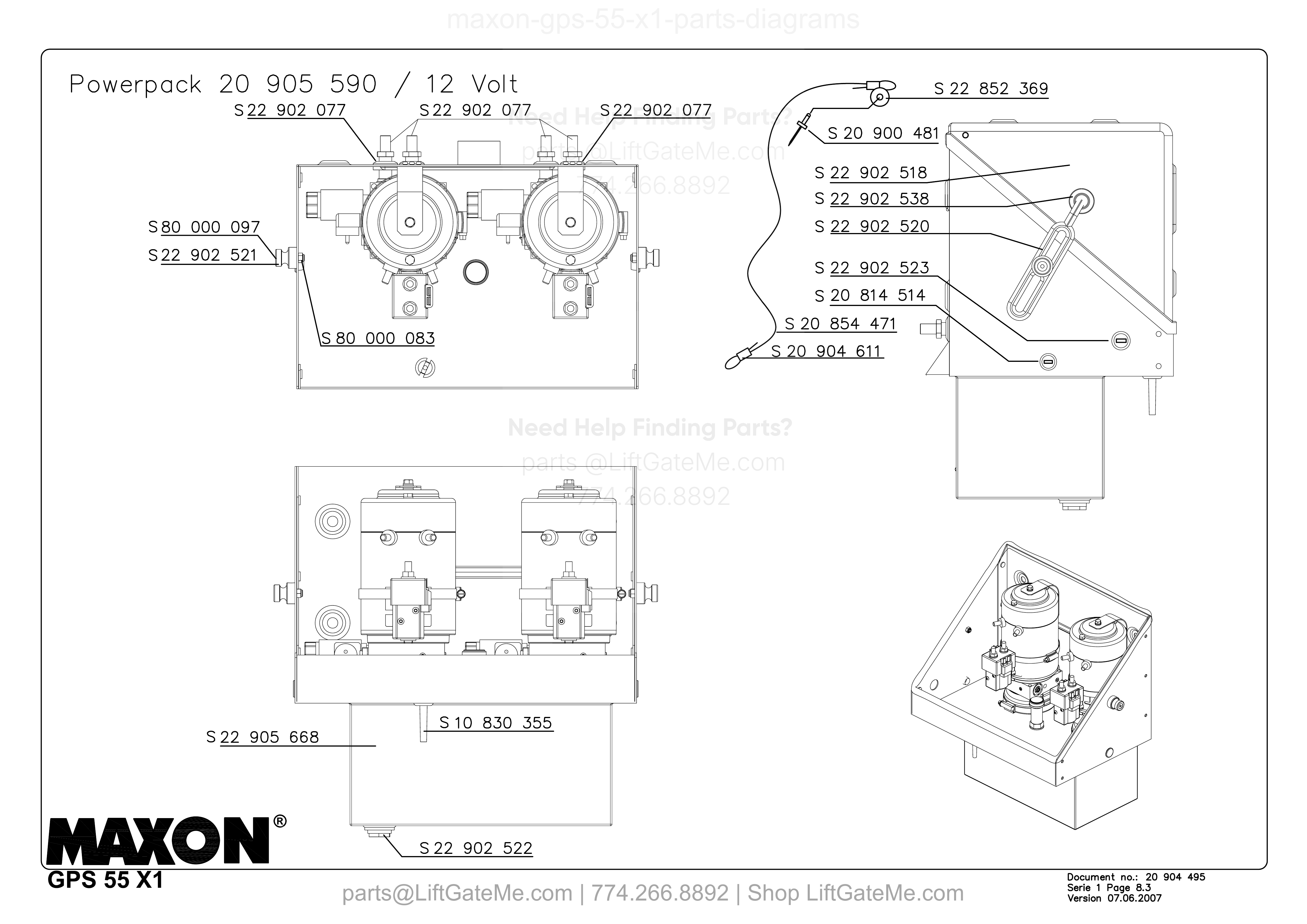 Powerpack 20 905 590 / 12 Volt diagram