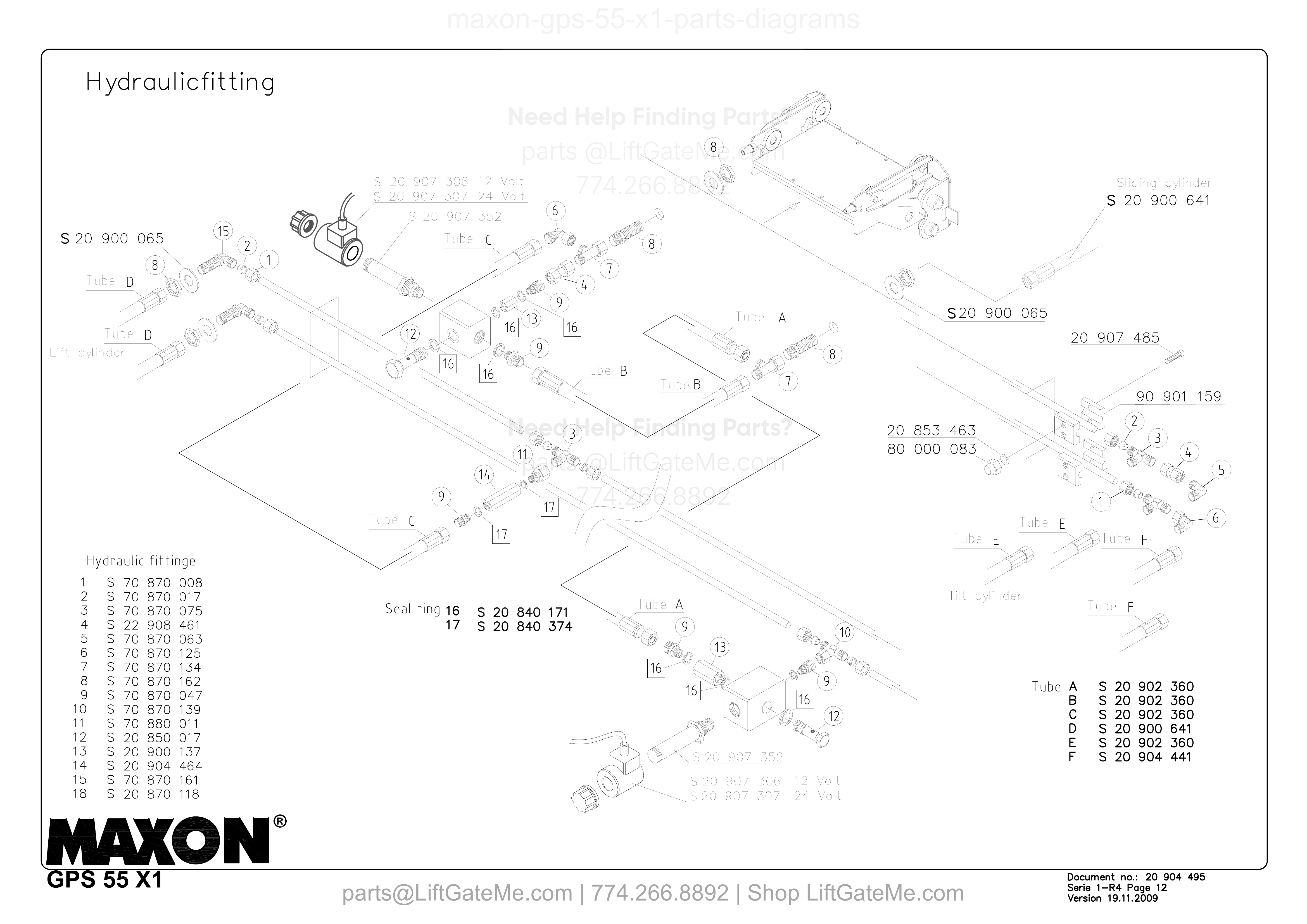 Hydraulic fitting diagram