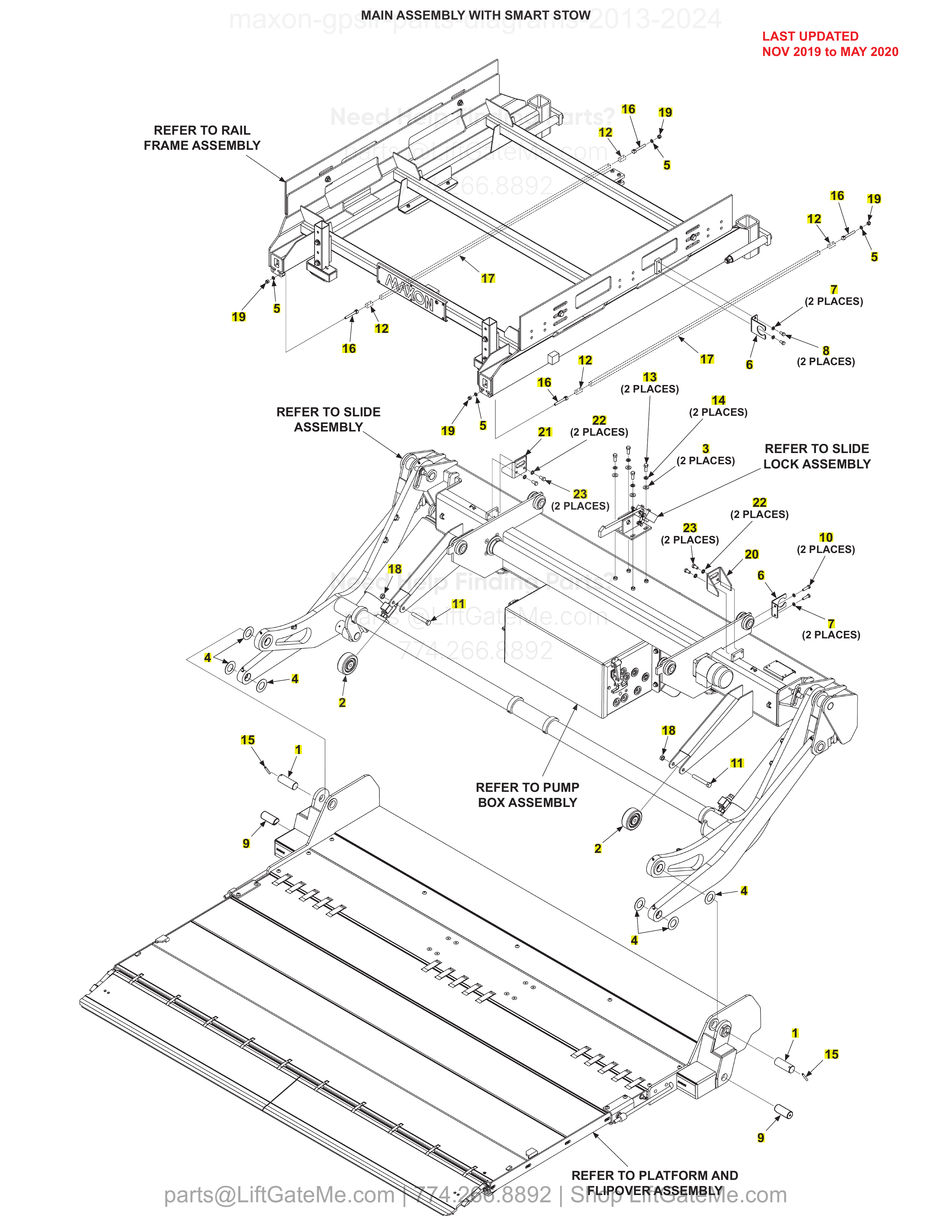 MAIN ASSEMBLY WITH SMART STOW diagram